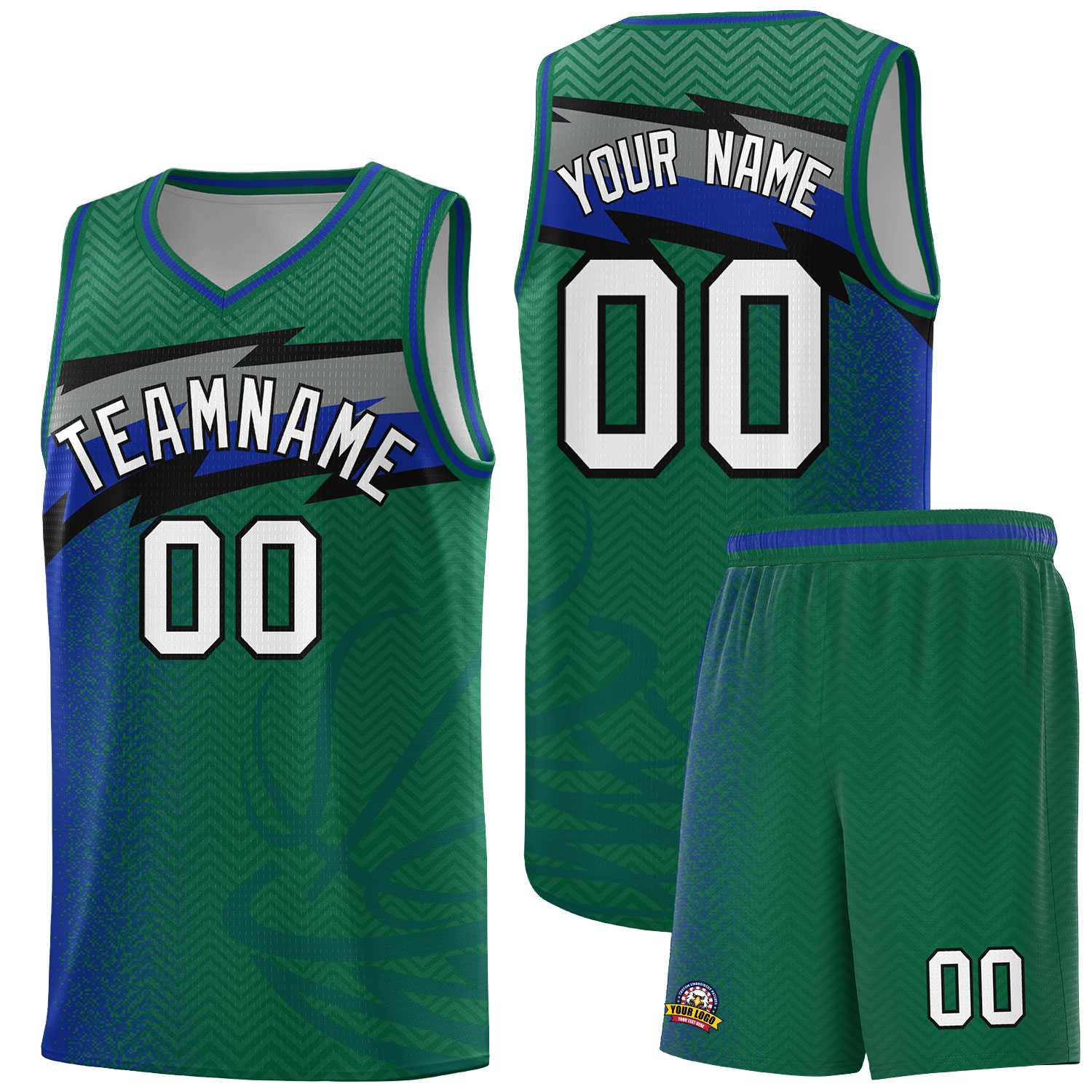 Custom Kelly Green Dot Scatter Graffiti Pattern Sports Uniform Basketball Jersey