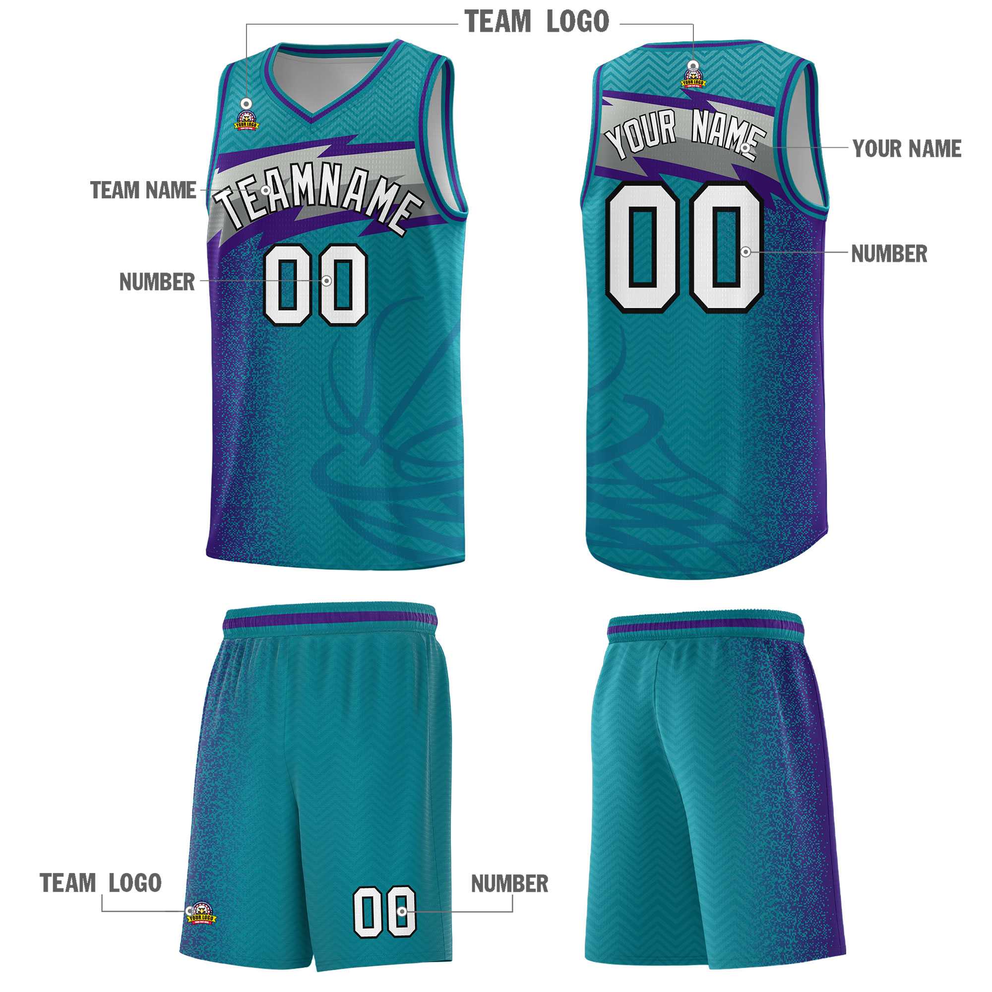 Custom Aqua Dot Scatter Graffiti Pattern Sports Uniform Basketball Jersey