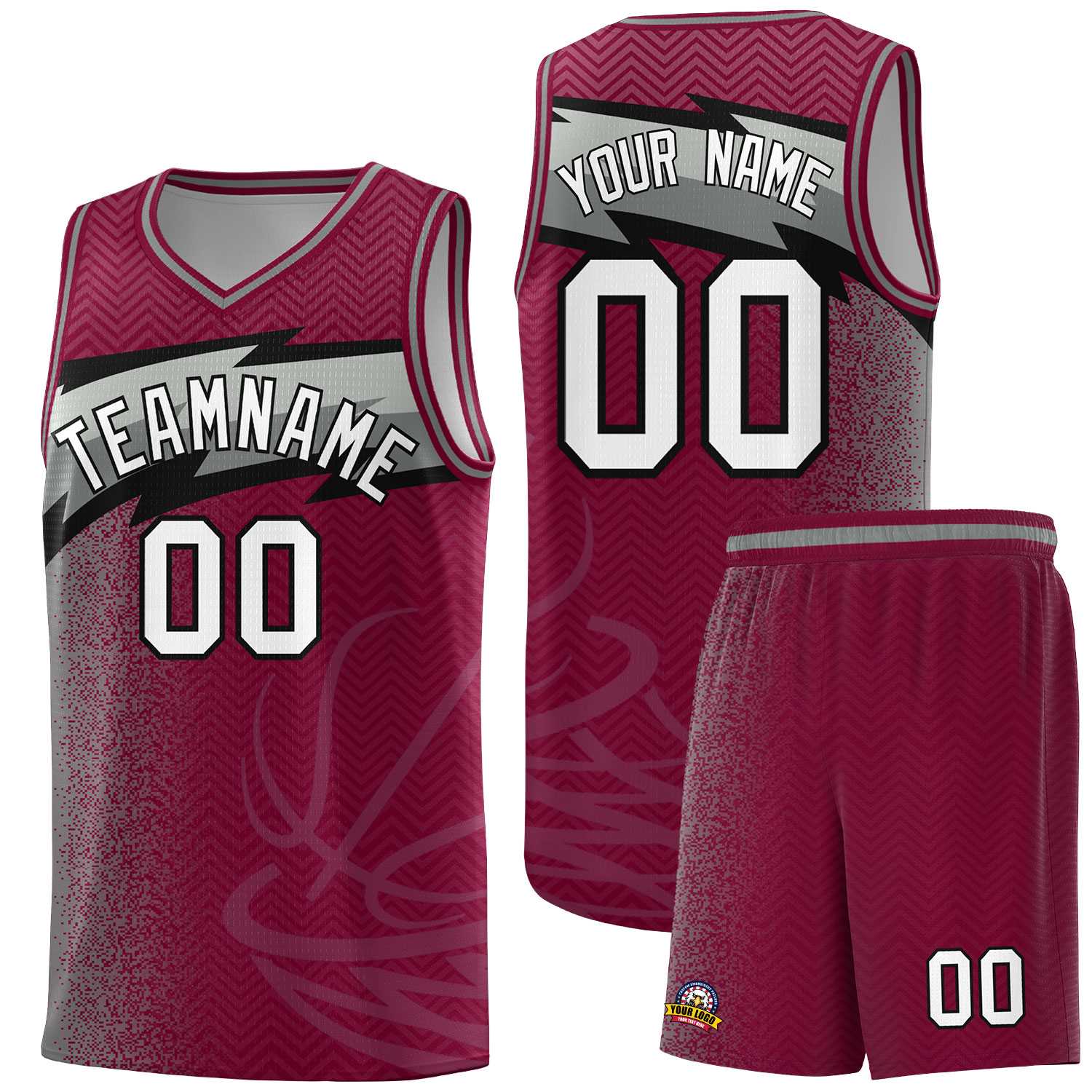 Custom Crimson Dot Scatter Graffiti Pattern Sports Uniform Basketball Jersey