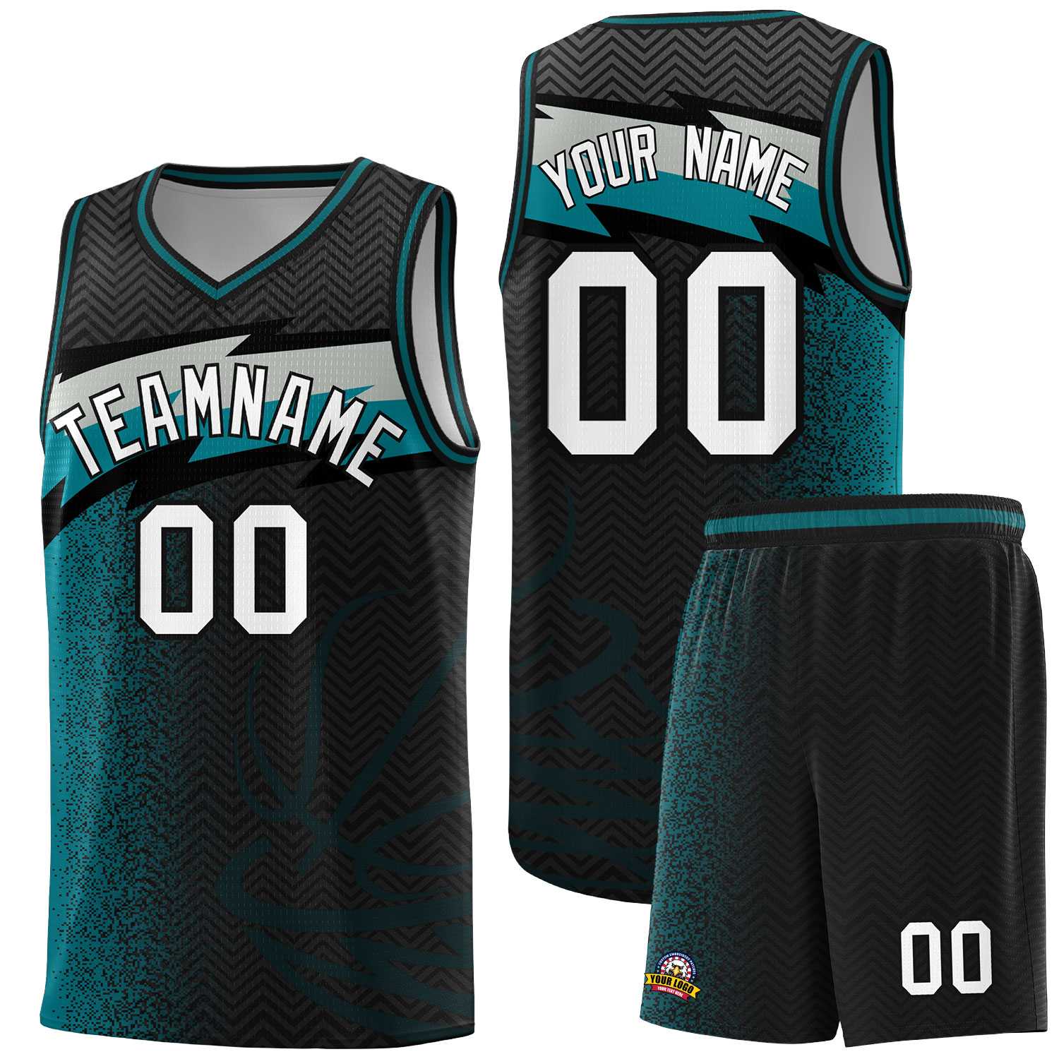 Custom Black Dot Scatter Graffiti Pattern Sports Uniform Basketball Jersey