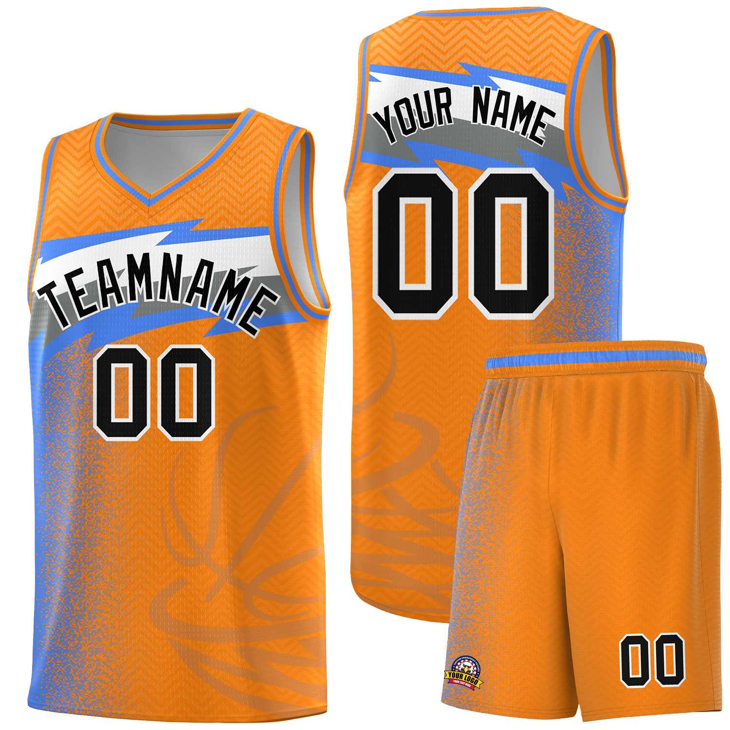 Custom Broncos Orange Dot Scatter Graffiti Pattern Sports Uniform Basketball Jersey