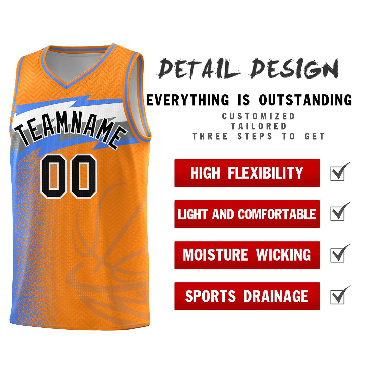 Custom Broncos Orange Dot Scatter Graffiti Pattern Sports Uniform Basketball Jersey