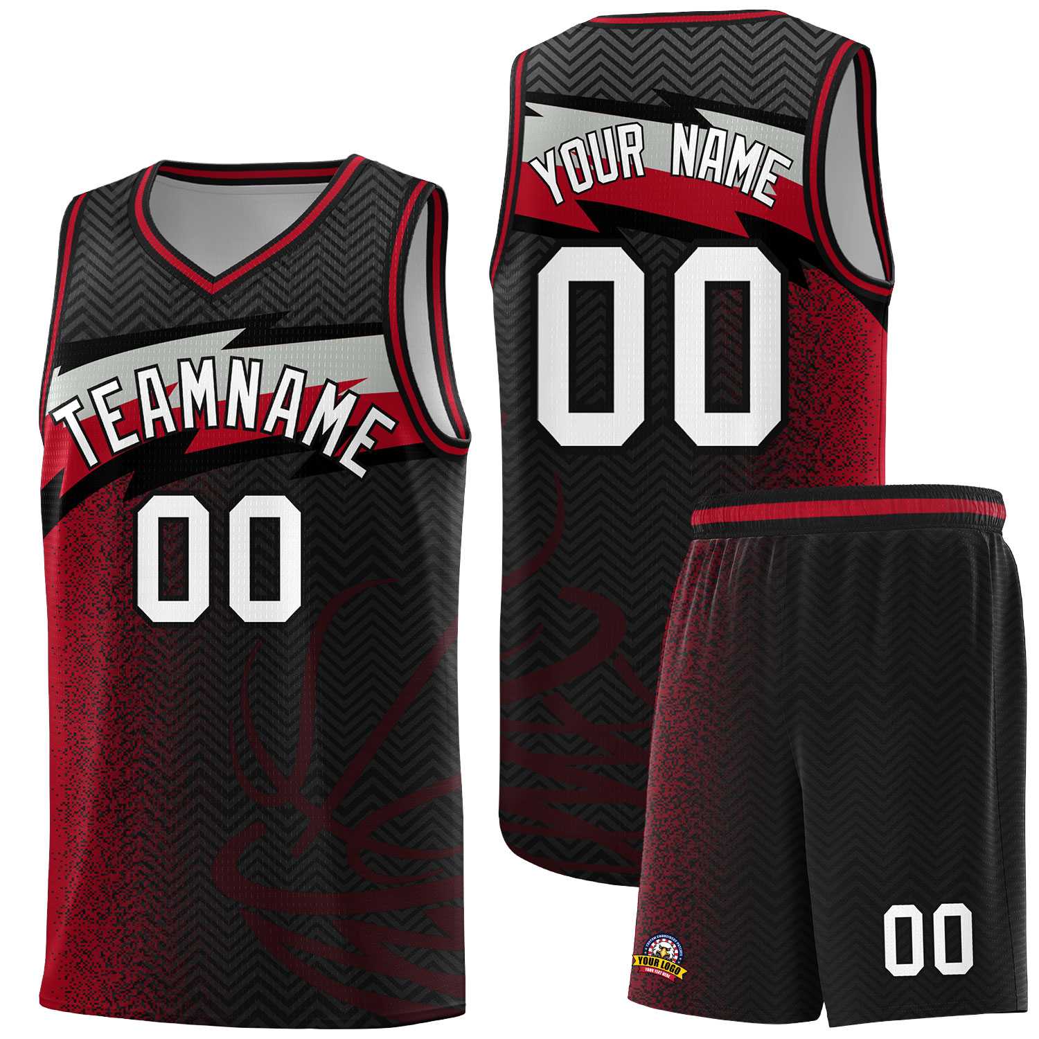 Custom Black Dot Scatter Graffiti Pattern Sports Uniform Basketball Jersey