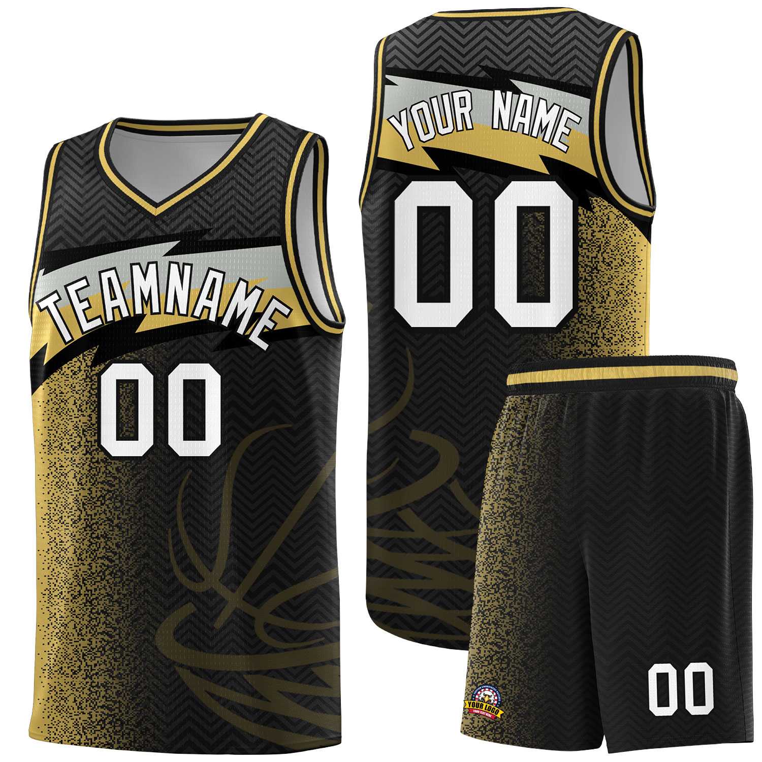 Custom Black Dot Scatter Graffiti Pattern Sports Uniform Basketball Jersey