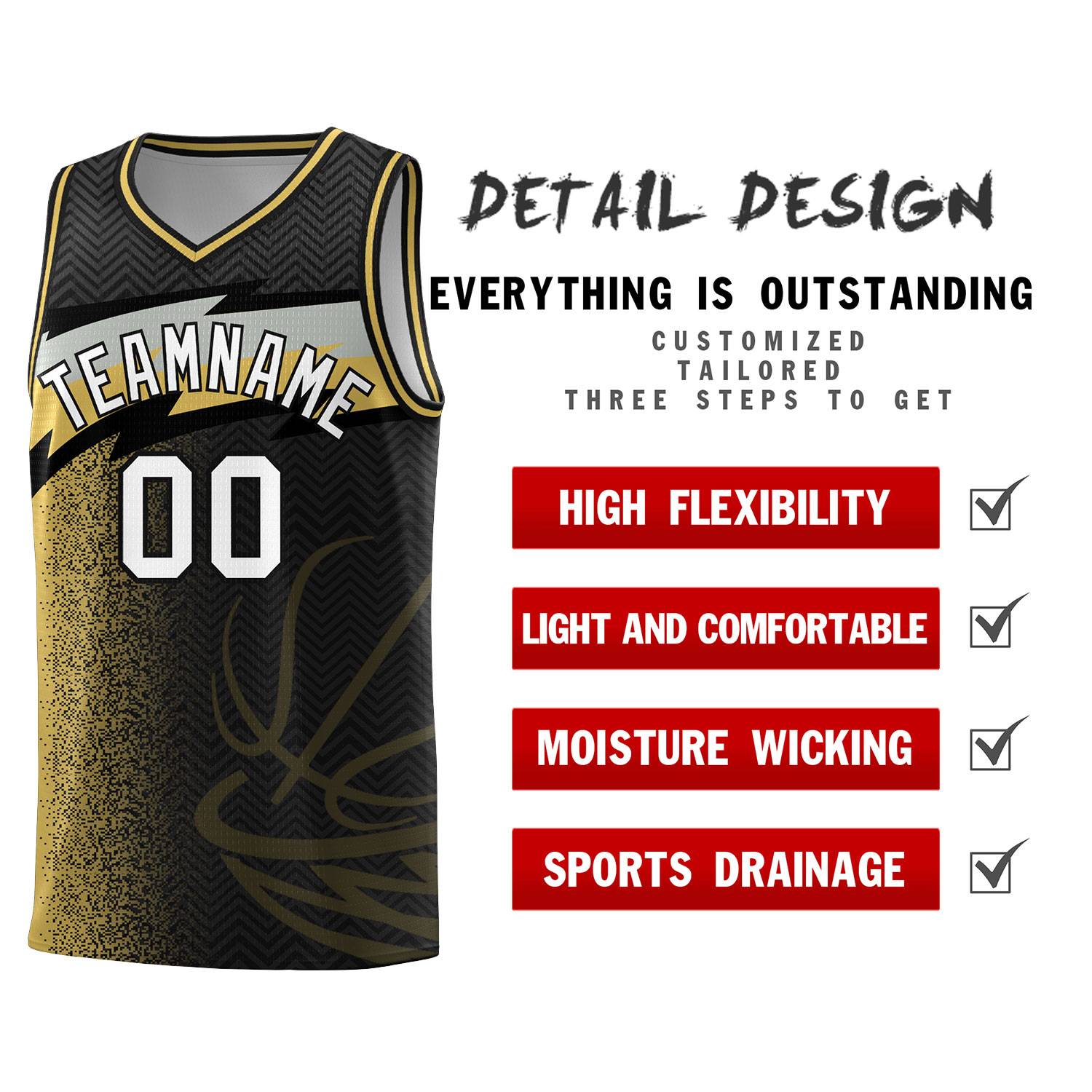 Custom Black Dot Scatter Graffiti Pattern Sports Uniform Basketball Jersey