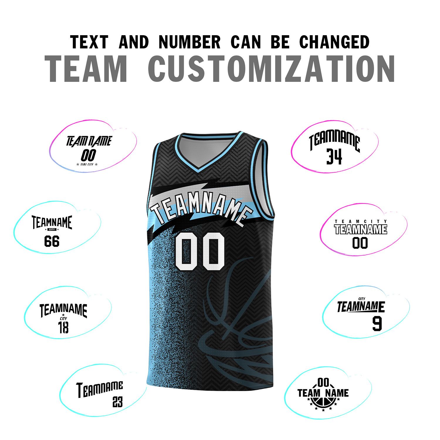 Custom Black Dot Scatter Graffiti Pattern Sports Uniform Basketball Jersey