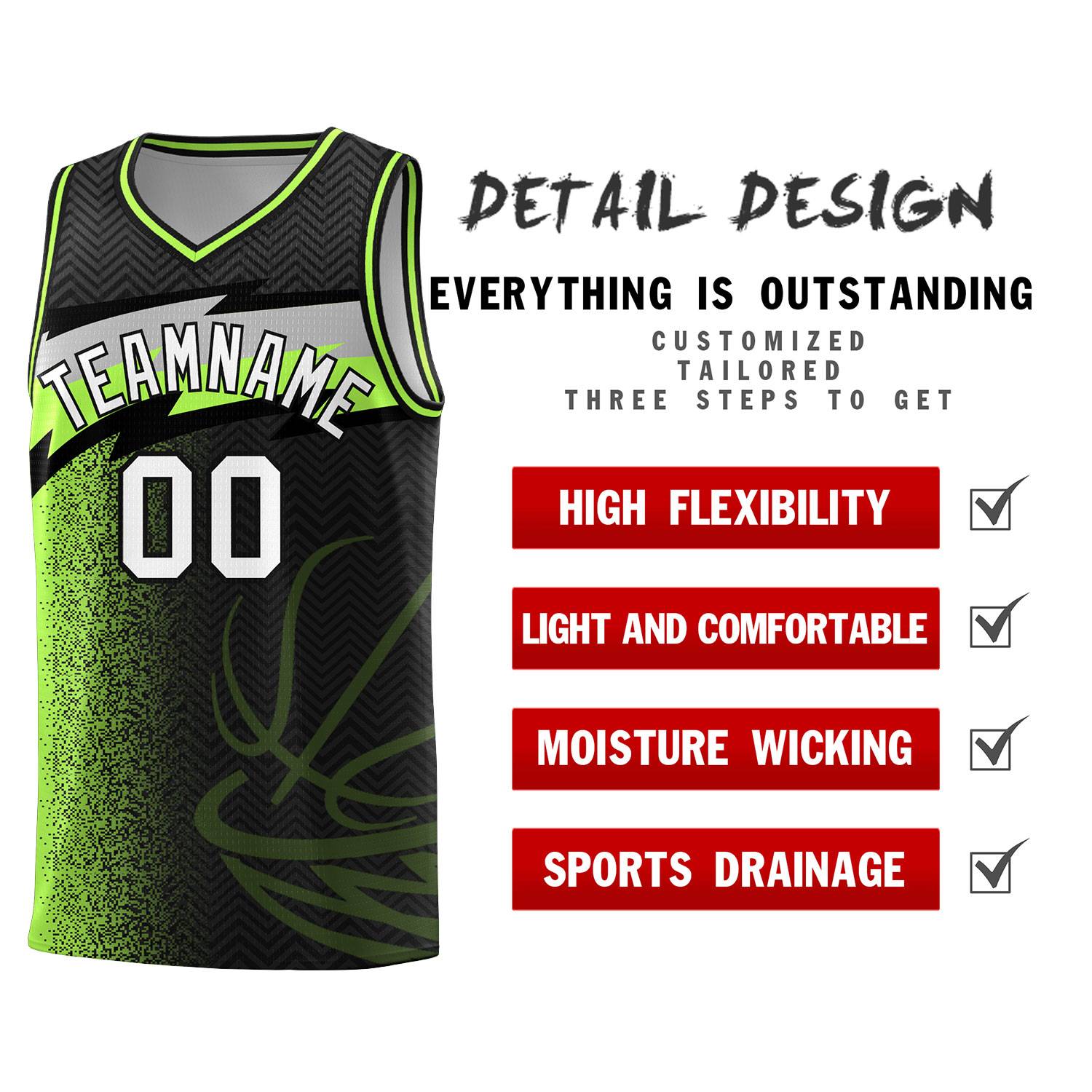 Custom Black Dot Scatter Graffiti Pattern Sports Uniform Basketball Jersey