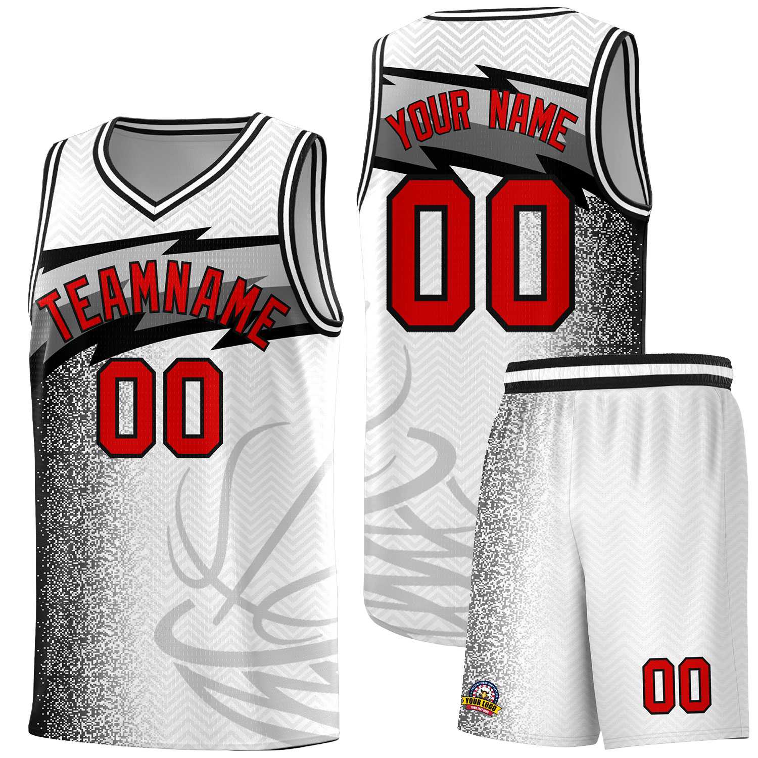 Custom White Dot Scatter Graffiti Pattern Sports Uniform Basketball Jersey