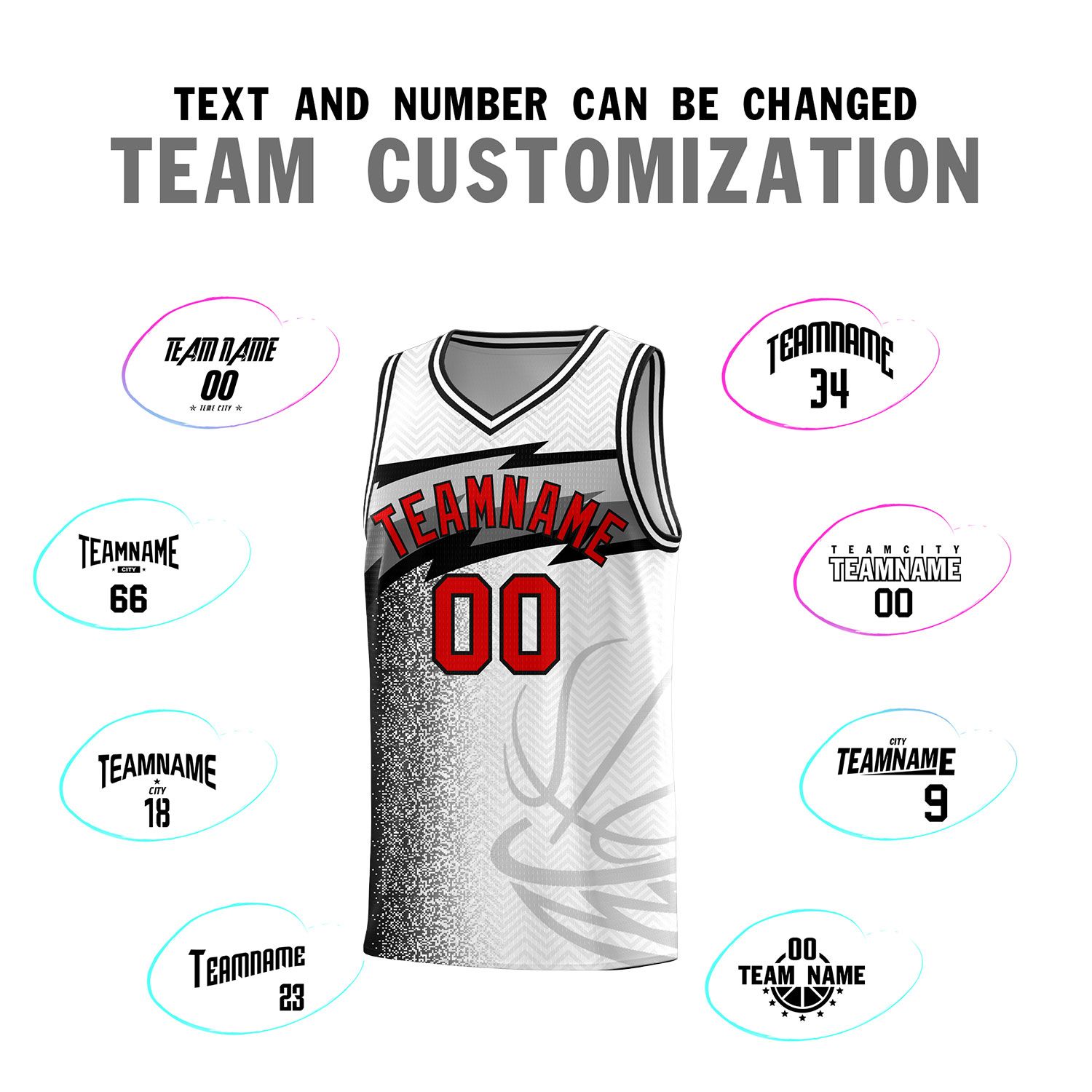 Custom White Dot Scatter Graffiti Pattern Sports Uniform Basketball Jersey