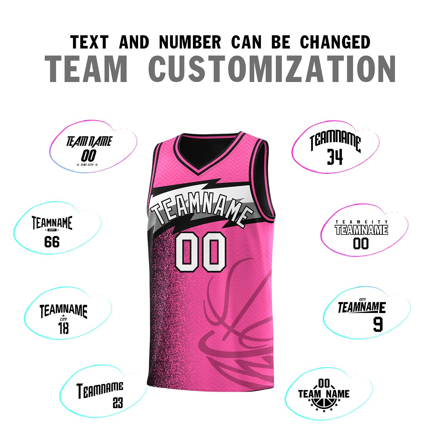 Custom Pink Dot Scatter Graffiti Pattern Sports Uniform Basketball Jersey