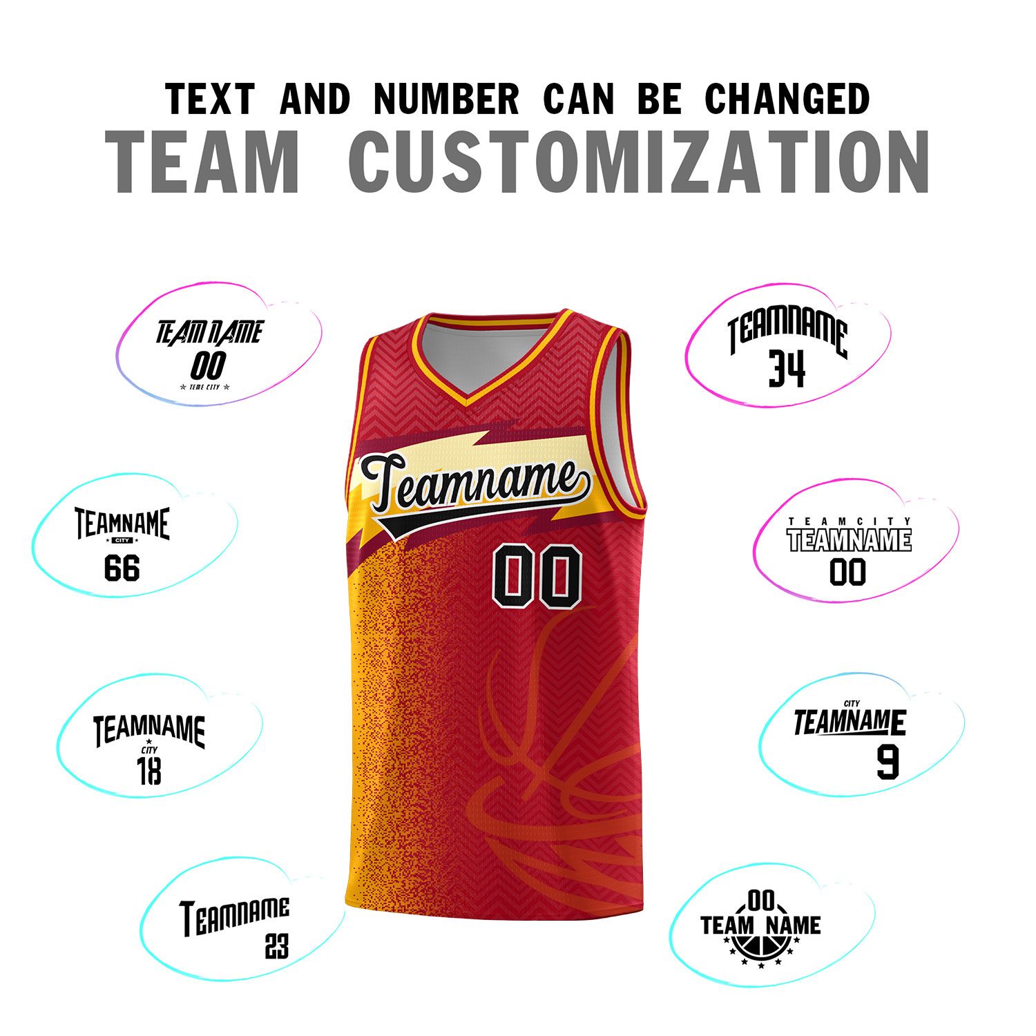 Custom Red Dot Scatter Graffiti Pattern Sports Uniform Basketball Jersey