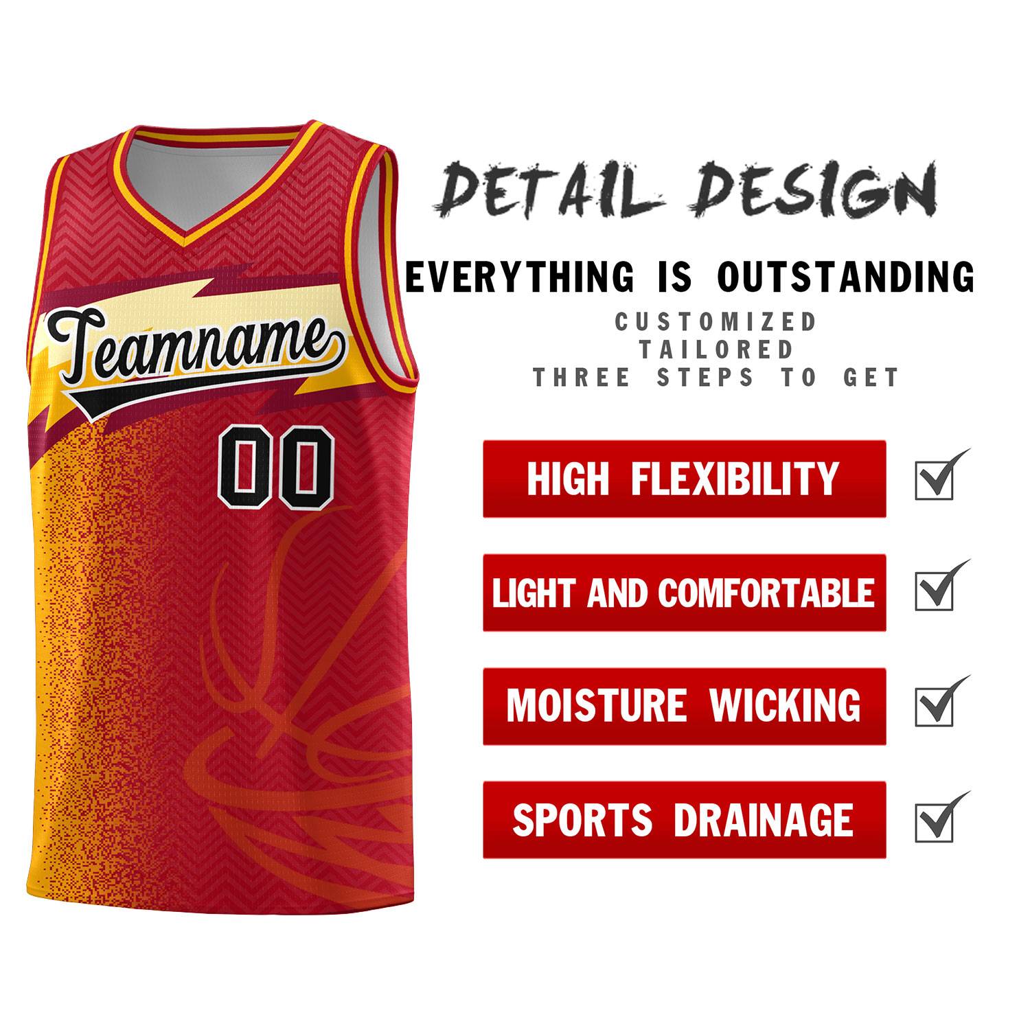 Custom Red Dot Scatter Graffiti Pattern Sports Uniform Basketball Jersey