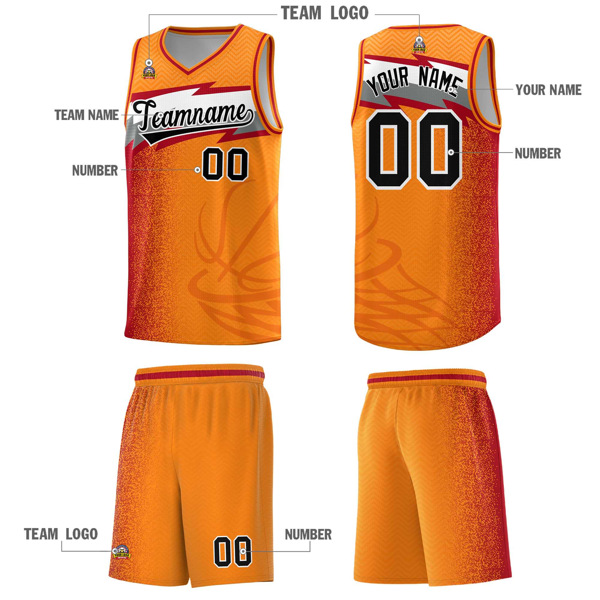 Custom Broncos Orange Dot Scatter Graffiti Pattern Sports Uniform Basketball Jersey