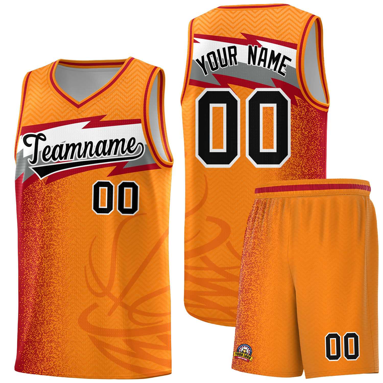 Custom Broncos Orange Dot Scatter Graffiti Pattern Sports Uniform Basketball Jersey