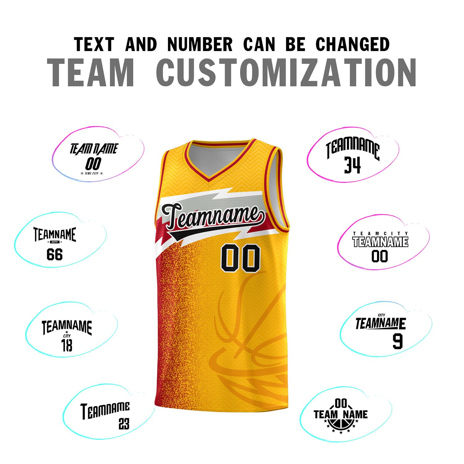 Custom Gold Dot Scatter Graffiti Pattern Sports Uniform Basketball Jersey