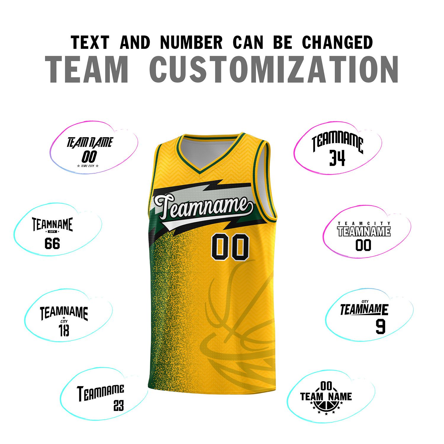 Custom Gold Dot Scatter Graffiti Pattern Sports Uniform Basketball Jersey