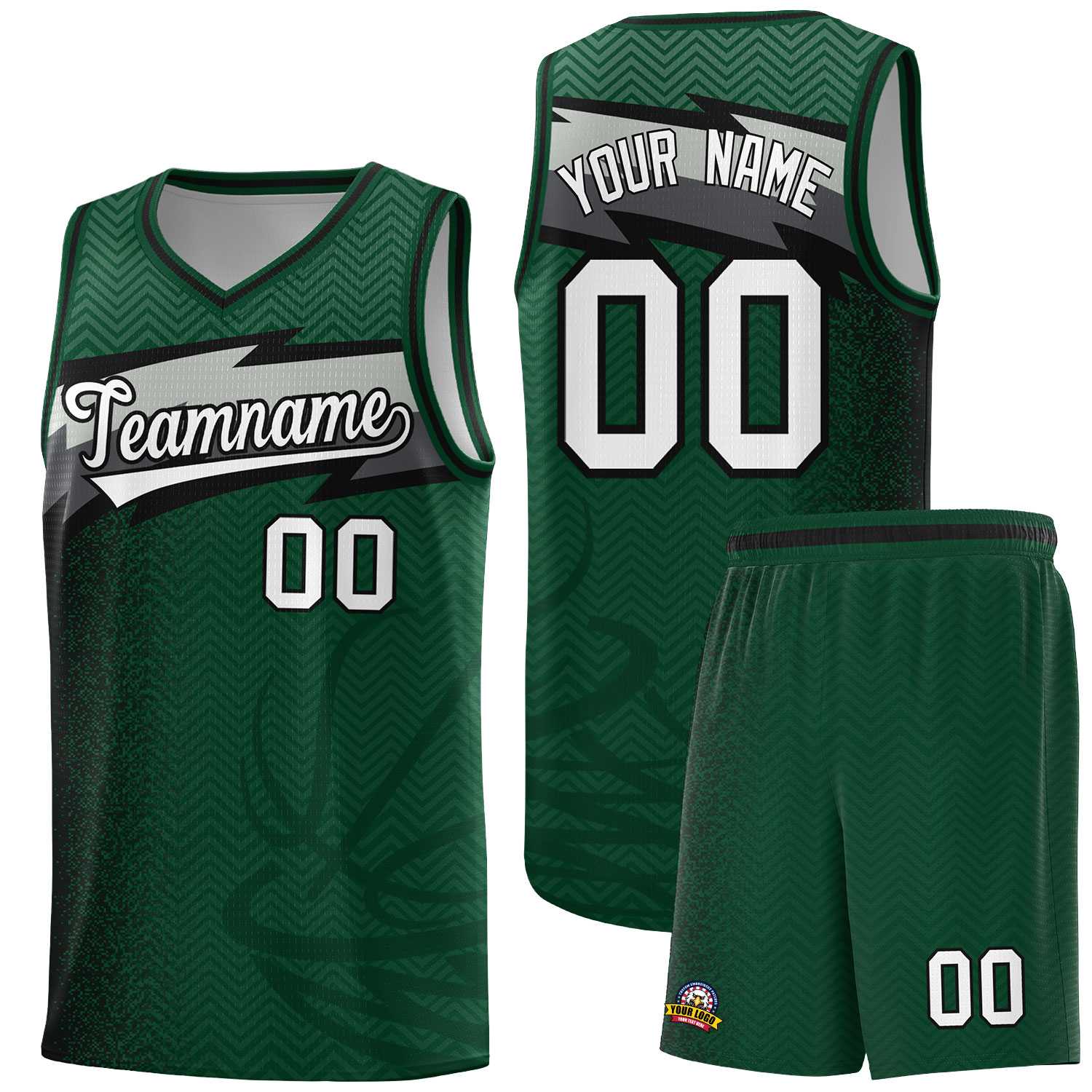 Custom Kelly Green Dot Scatter Graffiti Pattern Sports Uniform Basketball Jersey