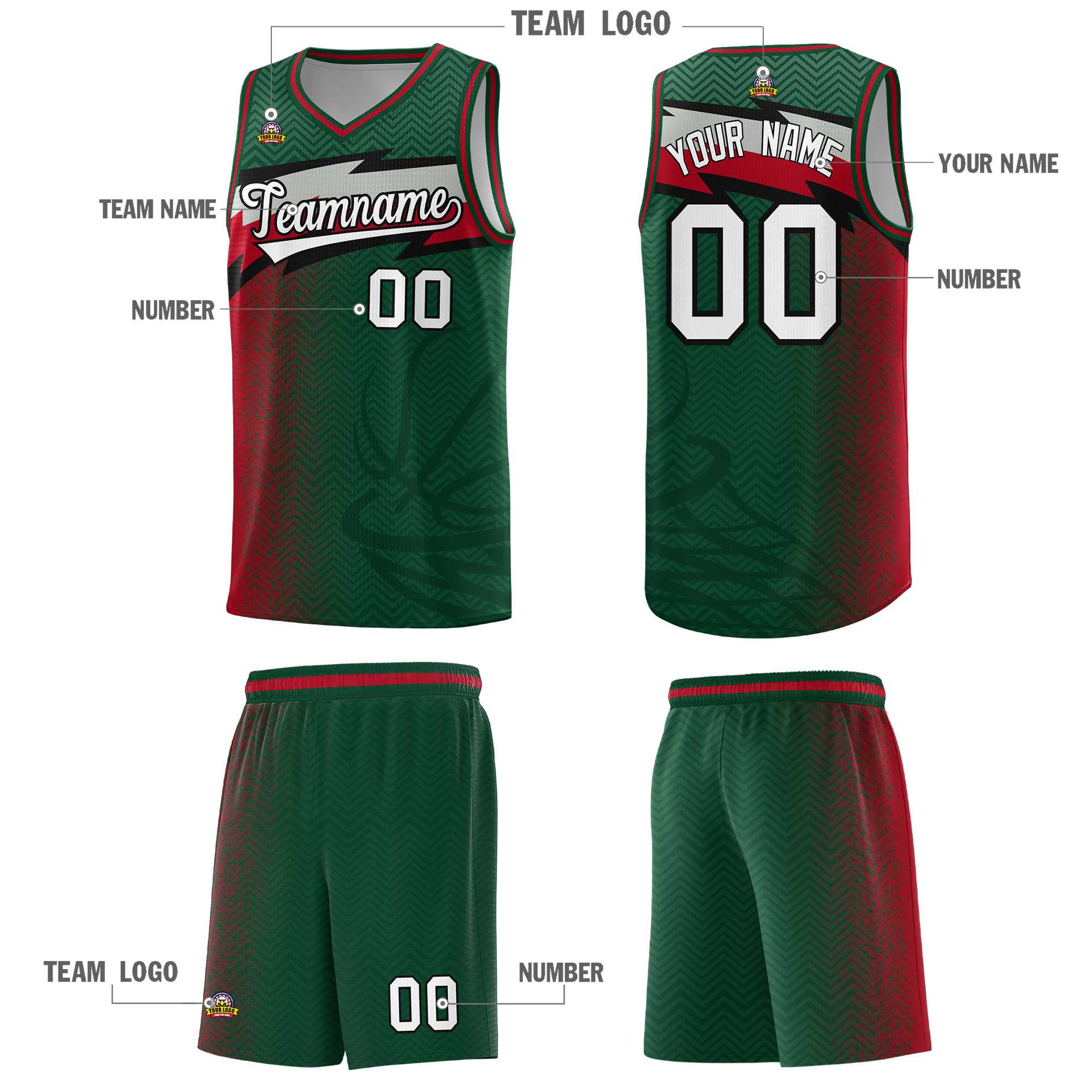 Custom Kelly Green Dot Scatter Graffiti Pattern Sports Uniform Basketball Jersey