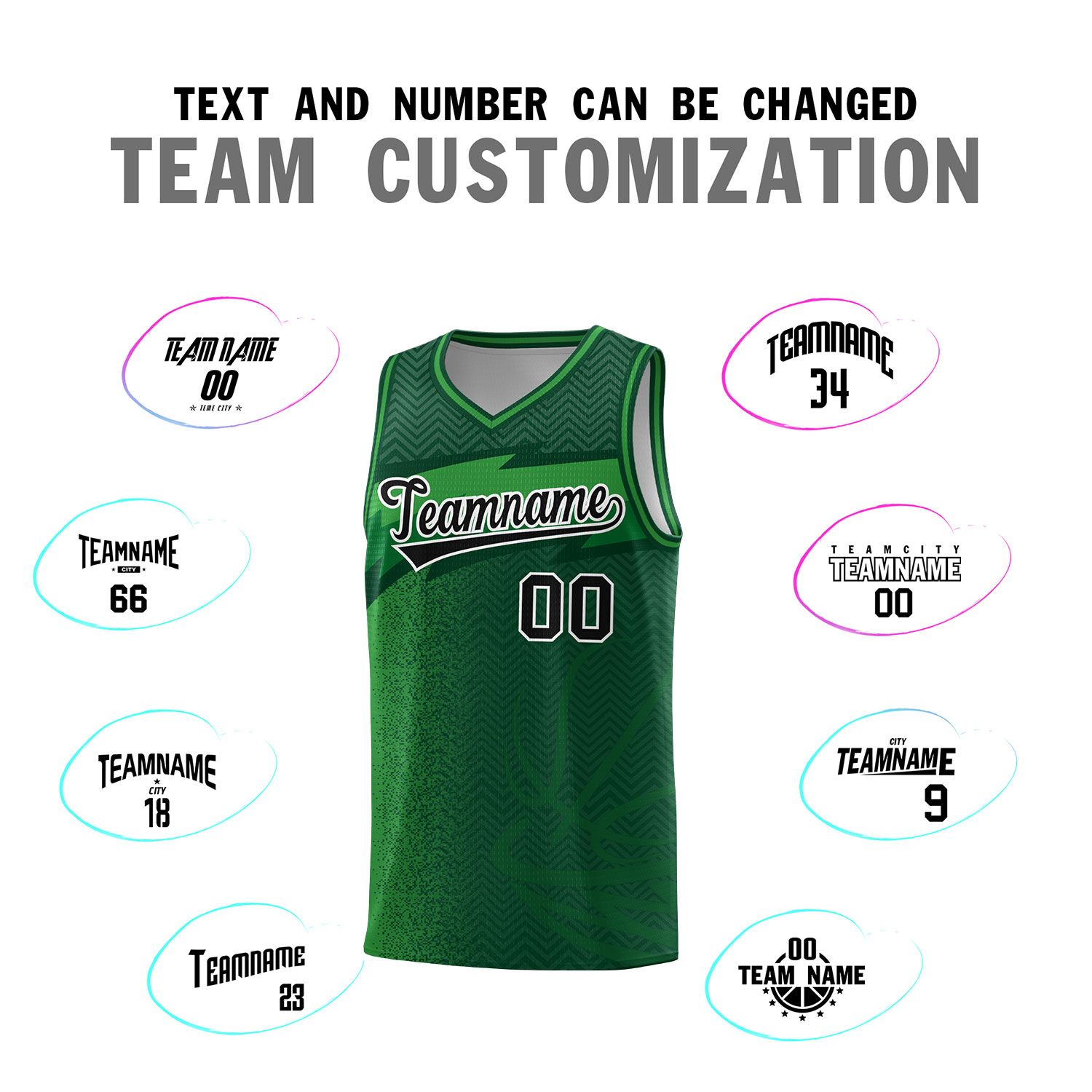 Custom Kelly Green Dot Scatter Graffiti Pattern Sports Uniform Basketball Jersey