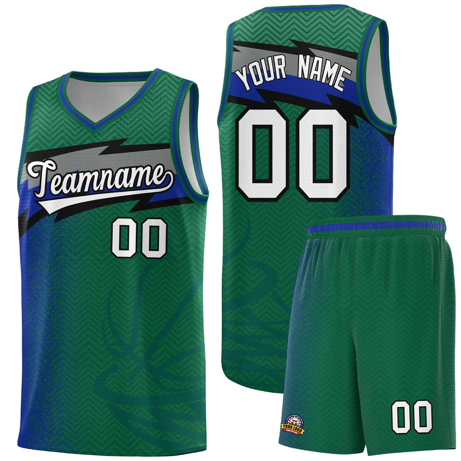 Custom Kelly Green Dot Scatter Graffiti Pattern Sports Uniform Basketball Jersey