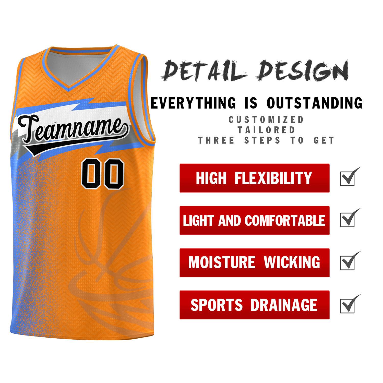 Custom Broncos Orange Dot Scatter Graffiti Pattern Sports Uniform Basketball Jersey