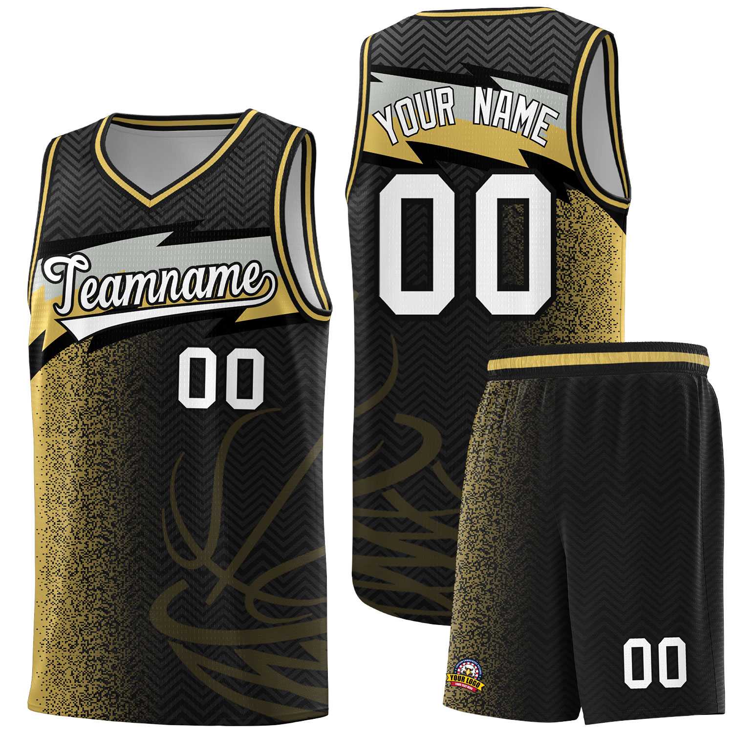 Custom Black Dot Scatter Graffiti Pattern Sports Uniform Basketball Jersey