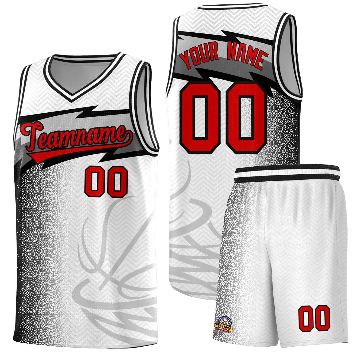 Custom White Dot Scatter Graffiti Pattern Sports Uniform Basketball Jersey