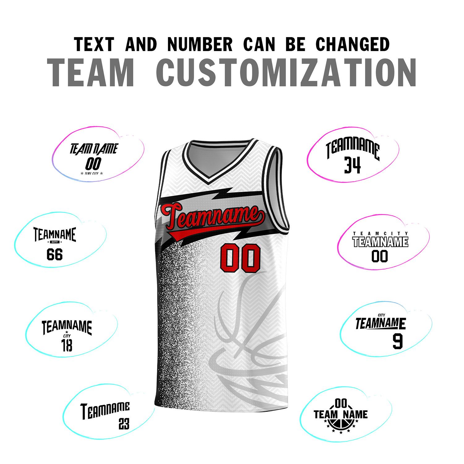 Custom White Dot Scatter Graffiti Pattern Sports Uniform Basketball Jersey