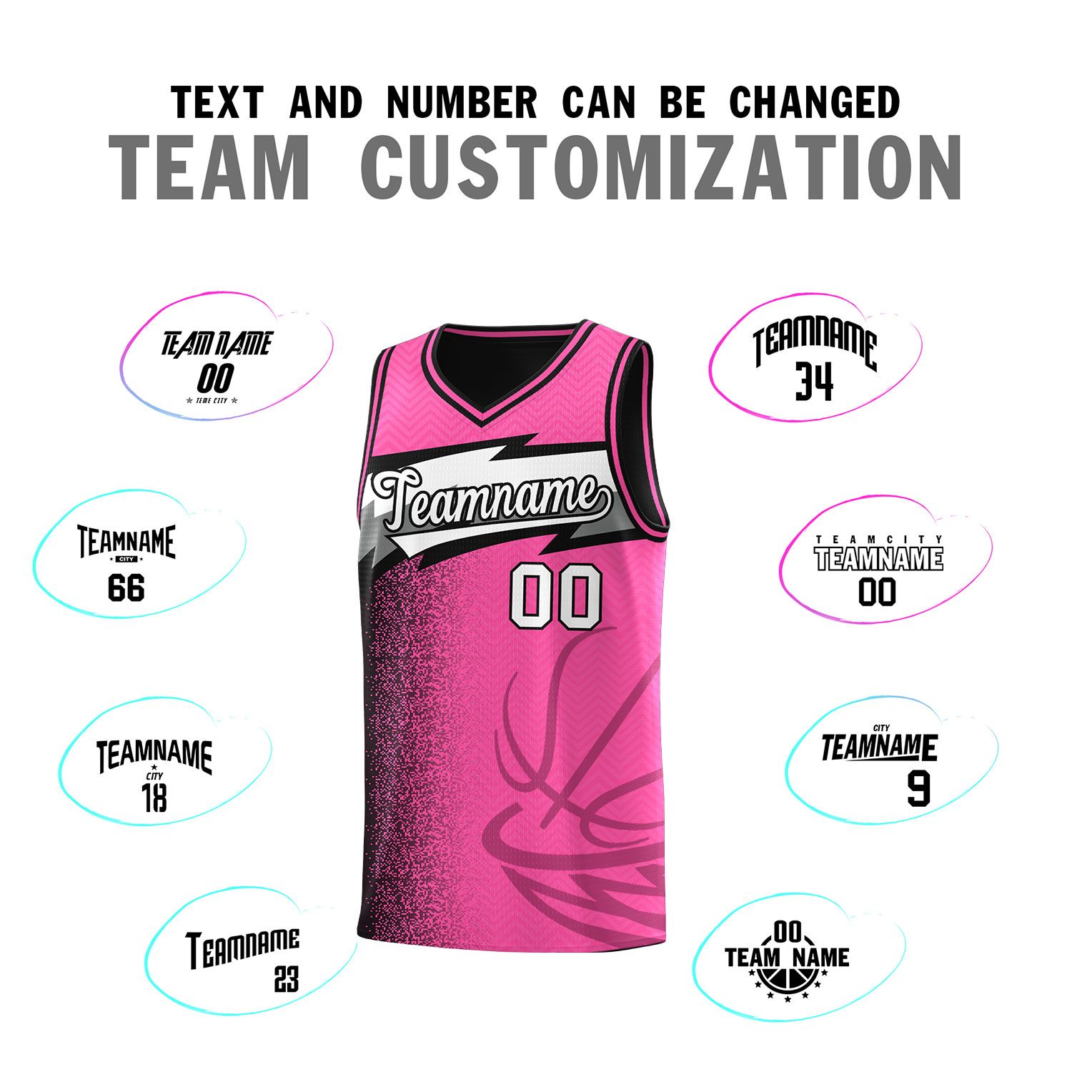 Custom Pink Dot Scatter Graffiti Pattern Sports Uniform Basketball Jersey