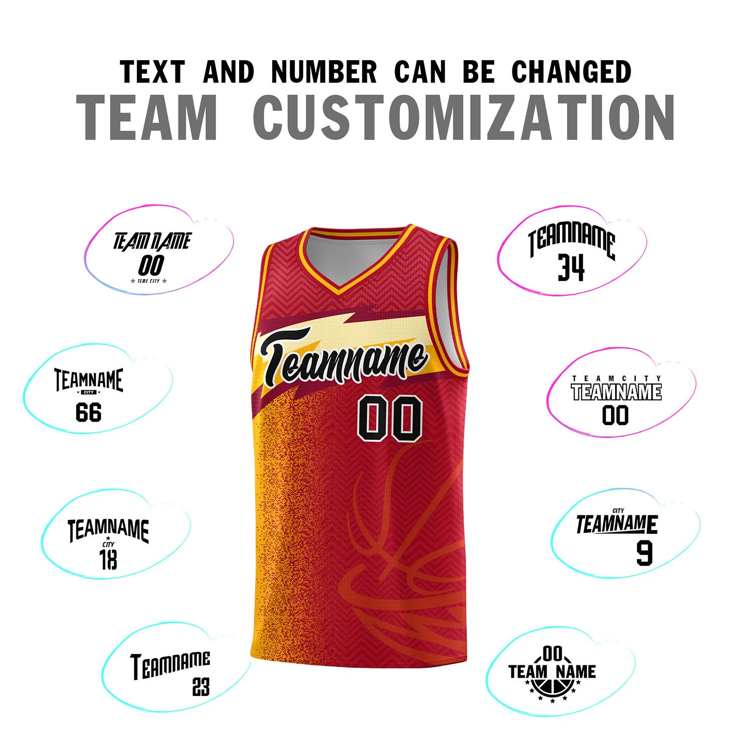 Custom Red Dot Scatter Graffiti Pattern Sports Uniform Basketball Jersey