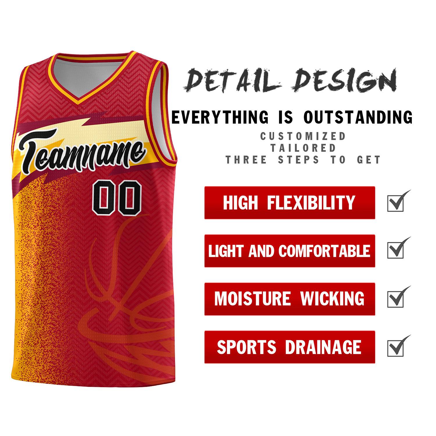 Custom Red Dot Scatter Graffiti Pattern Sports Uniform Basketball Jersey