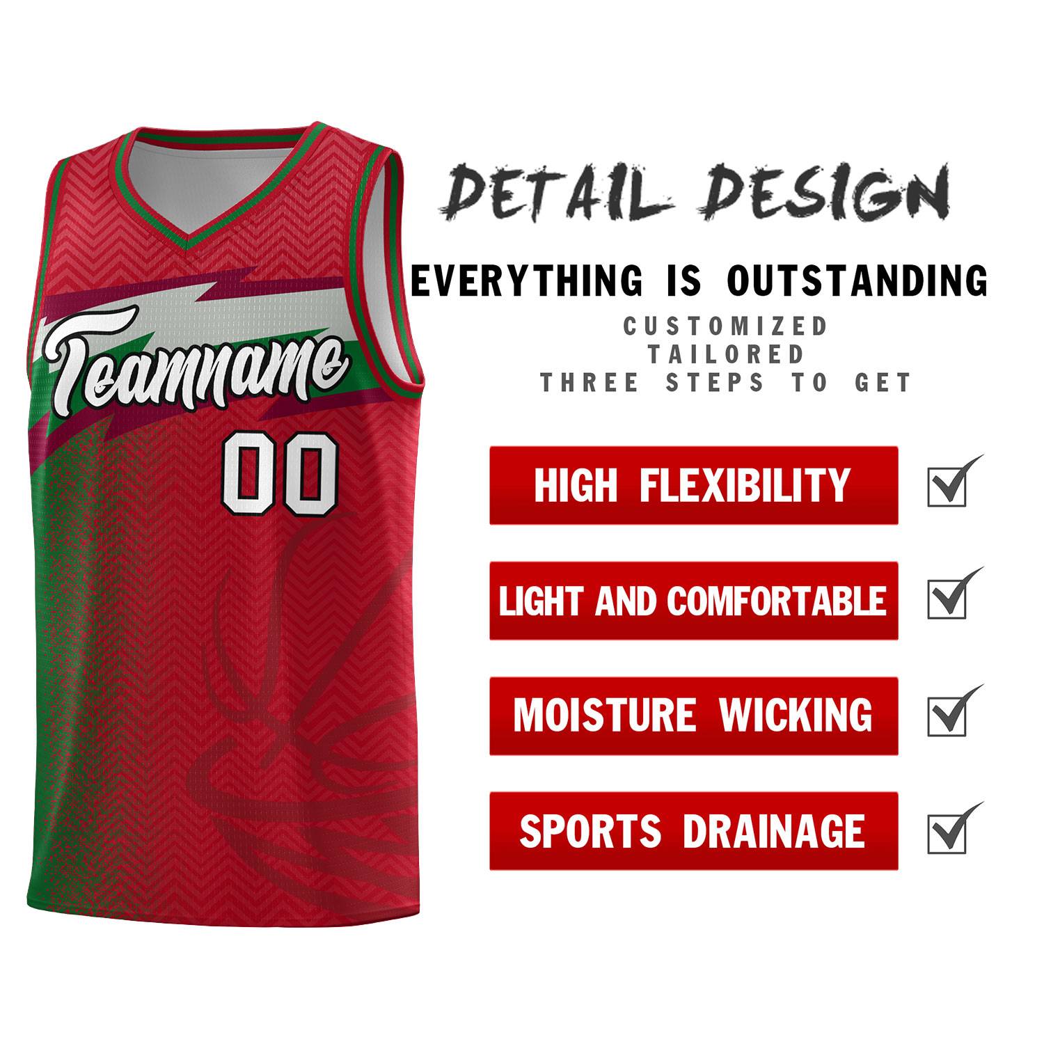 Custom Red Dot Scatter Graffiti Pattern Sports Uniform Basketball Jersey