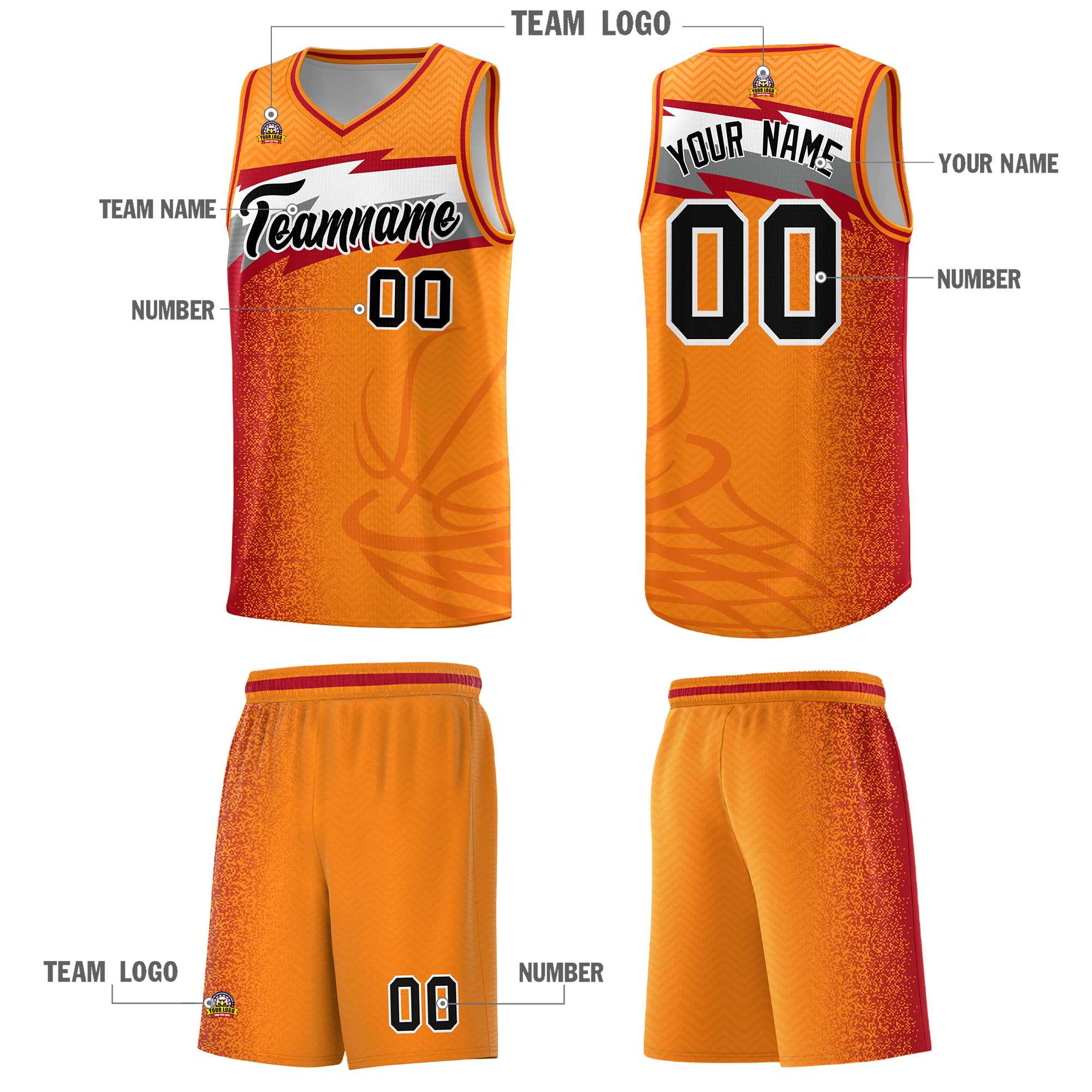 Custom Broncos Orange Dot Scatter Graffiti Pattern Sports Uniform Basketball Jersey