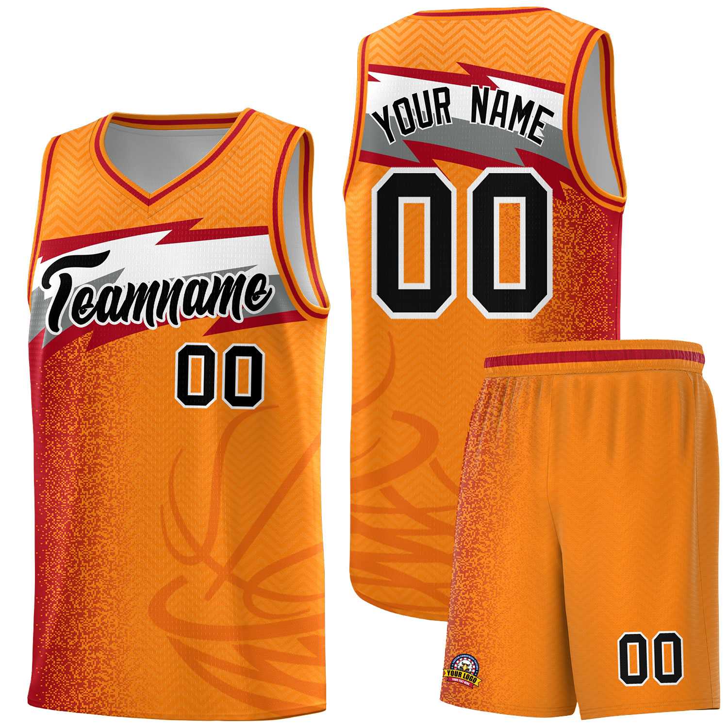 Custom Broncos Orange Dot Scatter Graffiti Pattern Sports Uniform Basketball Jersey