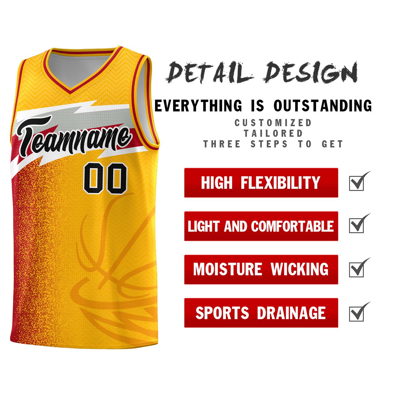 Custom Gold Dot Scatter Graffiti Pattern Sports Uniform Basketball Jersey