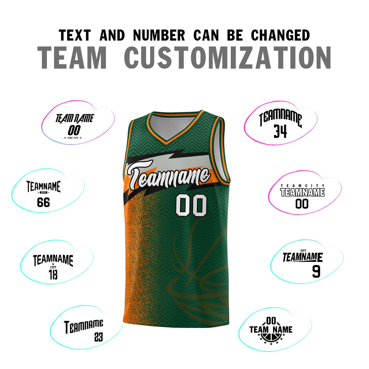 Custom Kelly Green Dot Scatter Graffiti Pattern Sports Uniform Basketball Jersey