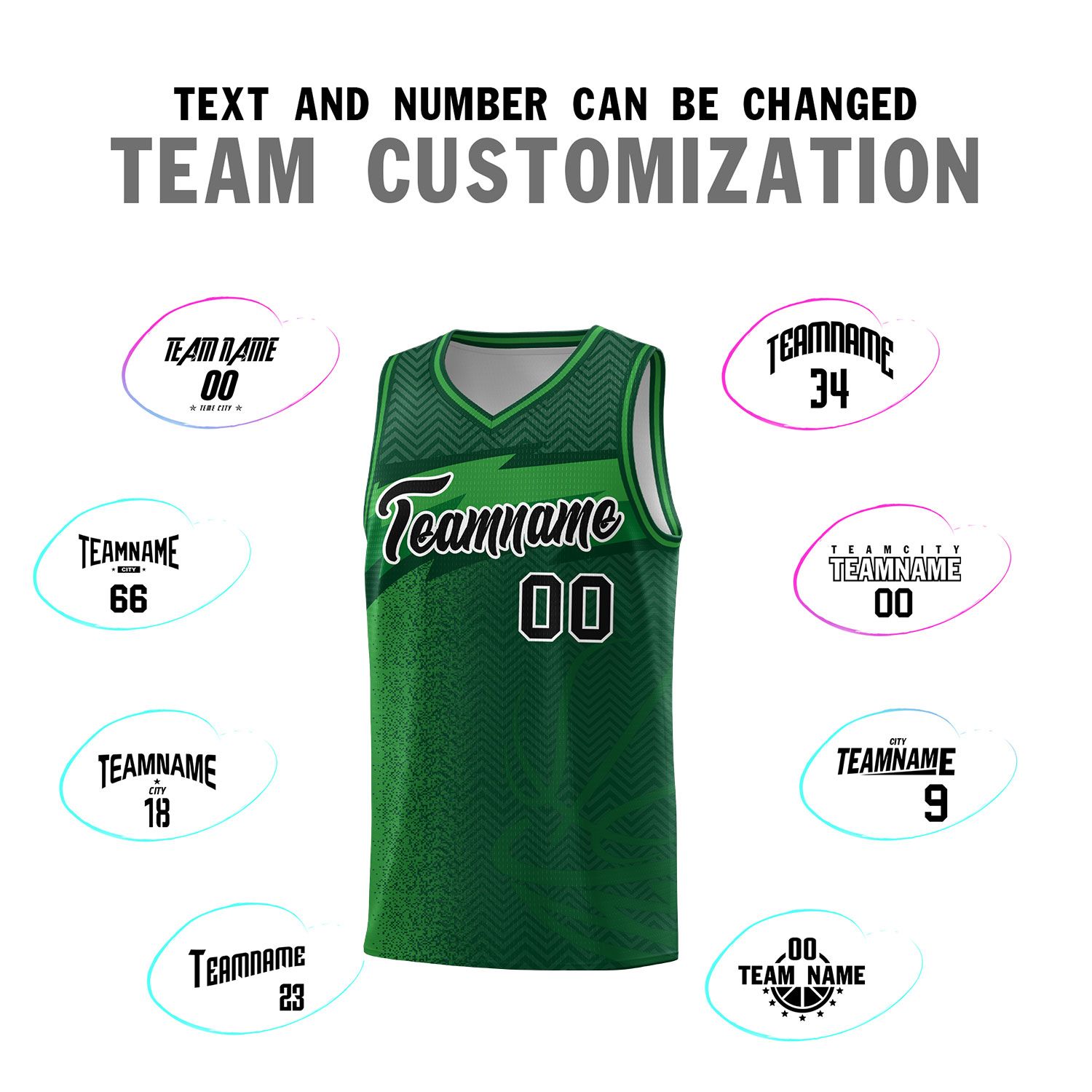 Custom Kelly Green Dot Scatter Graffiti Pattern Sports Uniform Basketball Jersey