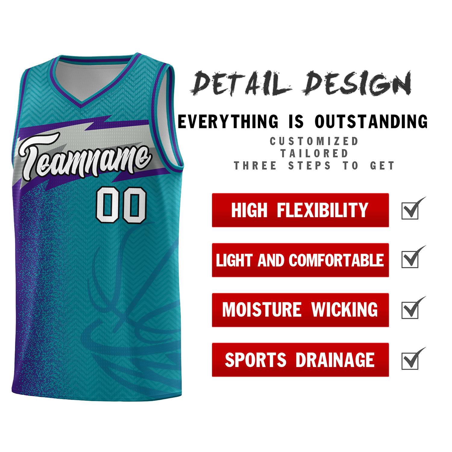 Custom Aqua Dot Scatter Graffiti Pattern Sports Uniform Basketball Jersey