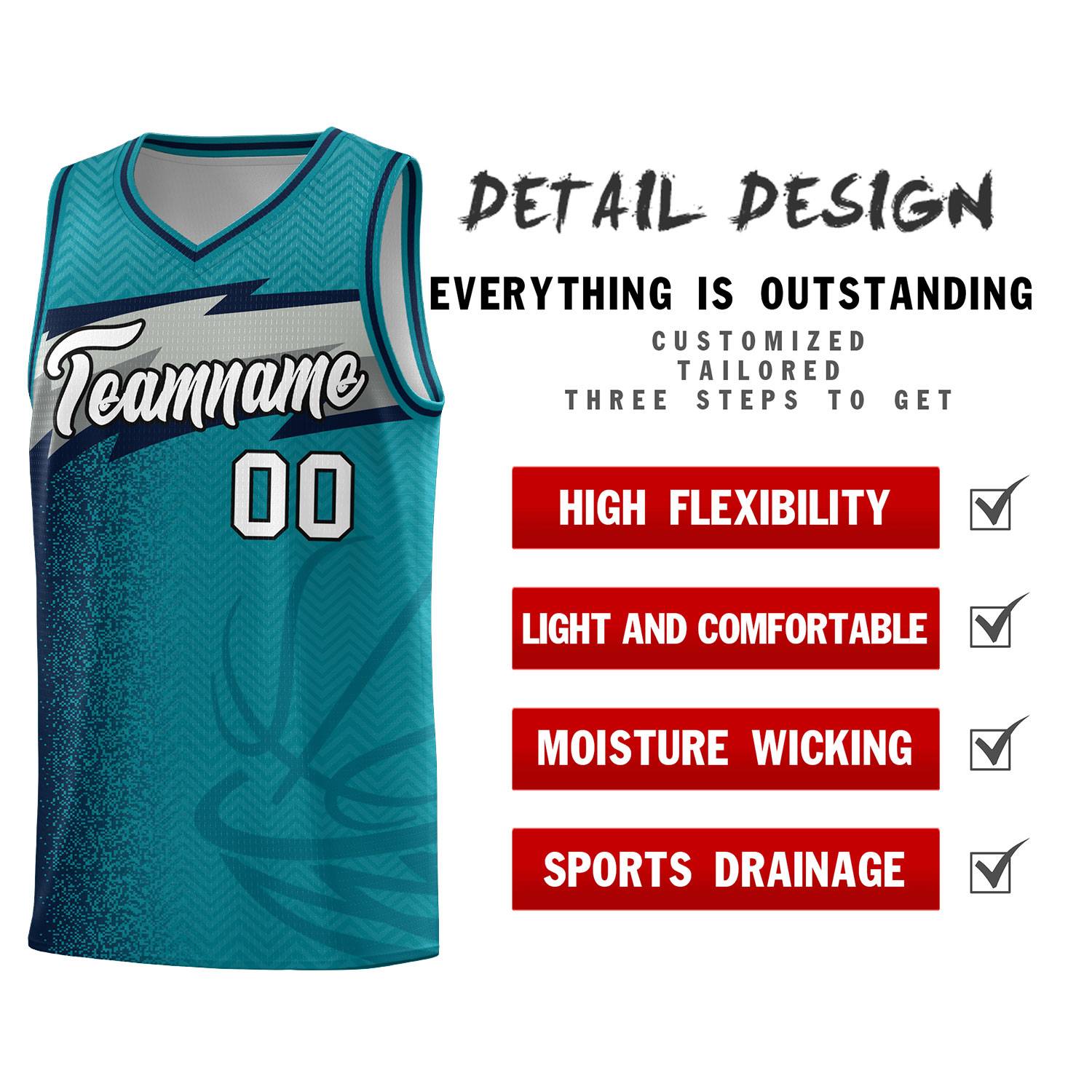 Custom Aqua Dot Scatter Graffiti Pattern Sports Uniform Basketball Jersey