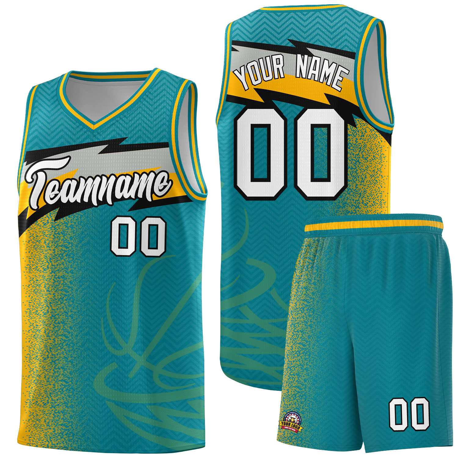 Custom Aqua Dot Scatter Graffiti Pattern Sports Uniform Basketball Jersey