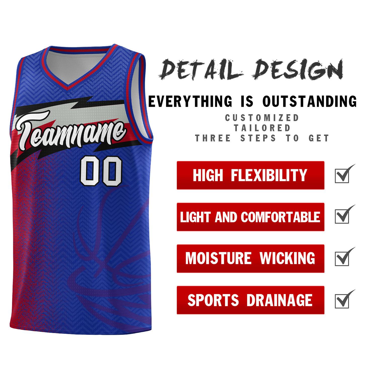 Custom Royal Dot Scatter Graffiti Pattern Sports Uniform Basketball Jersey