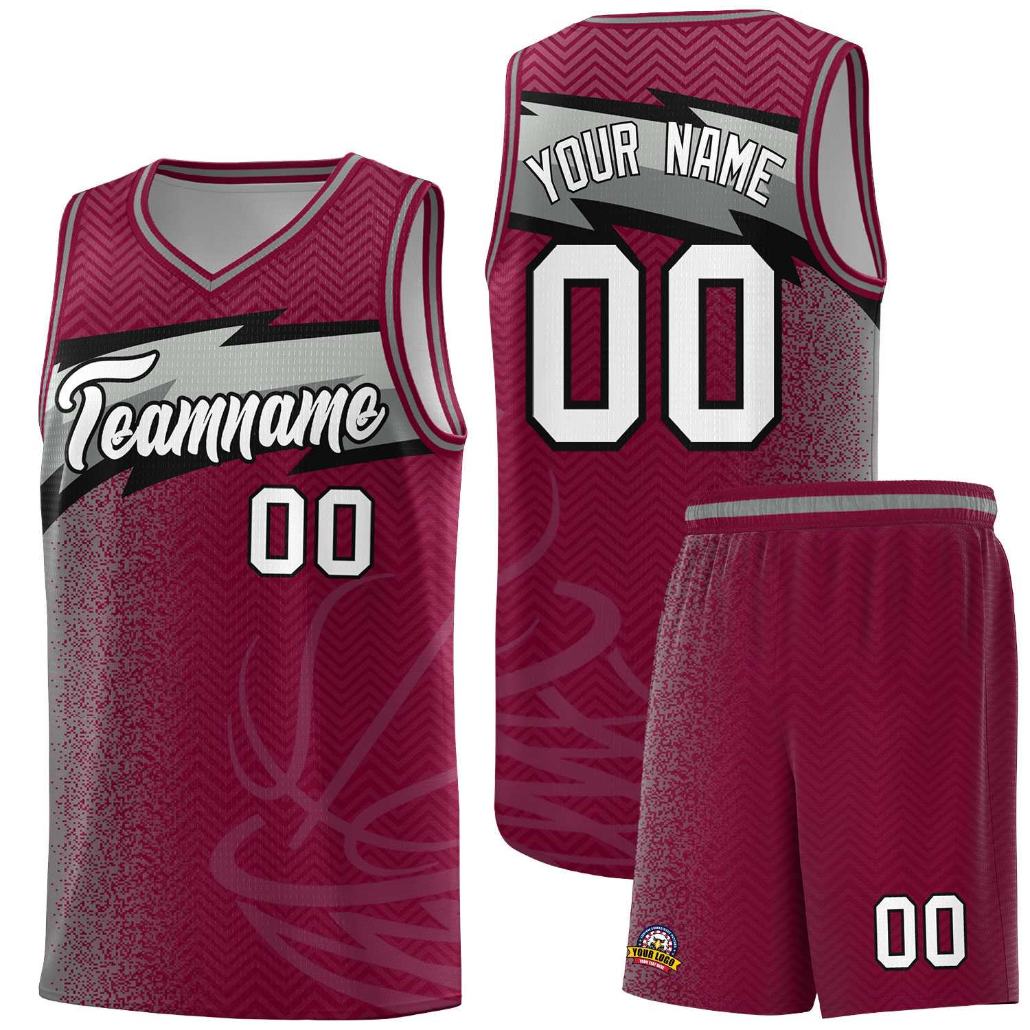 Custom Crimson Dot Scatter Graffiti Pattern Sports Uniform Basketball Jersey