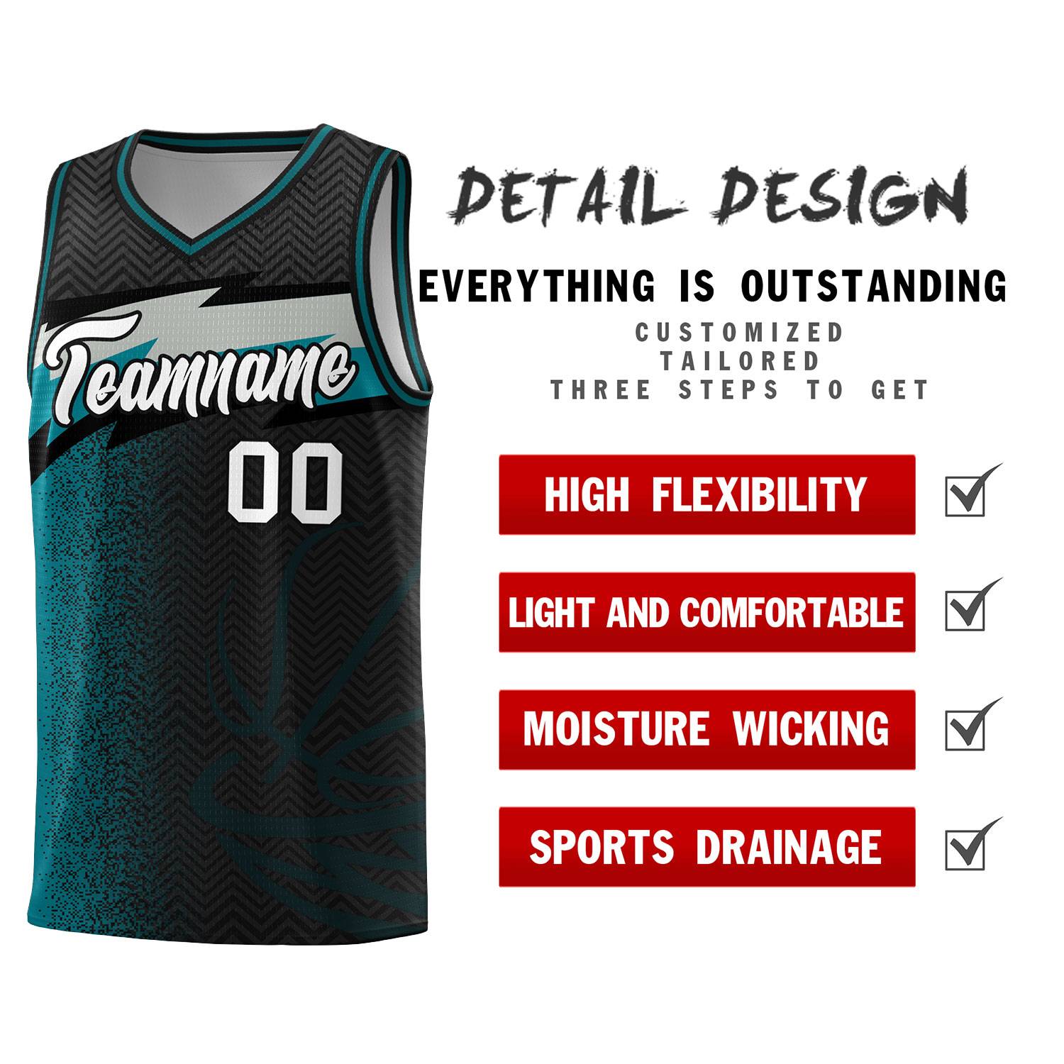 Custom Black Dot Scatter Graffiti Pattern Sports Uniform Basketball Jersey