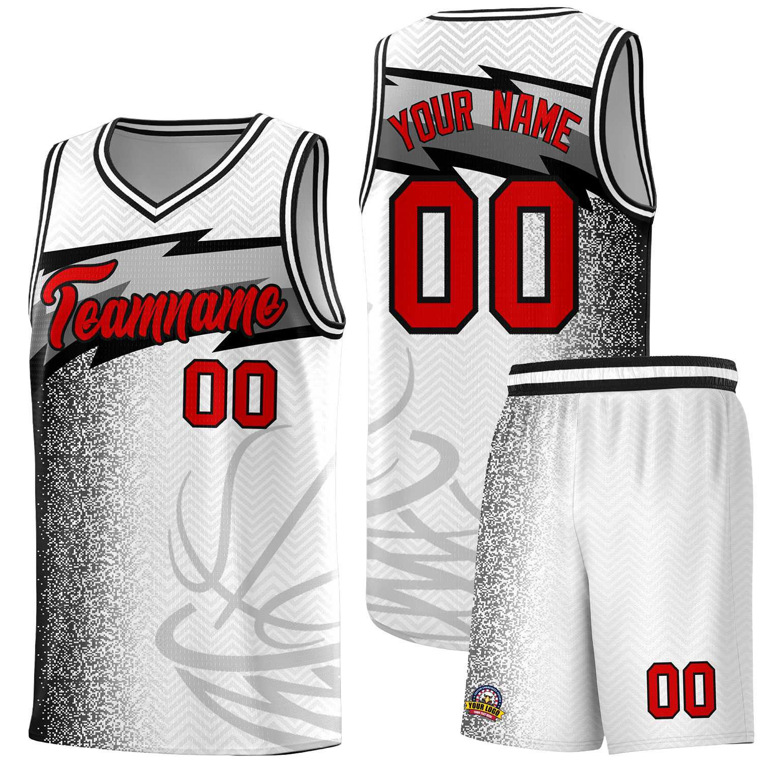 Custom White Dot Scatter Graffiti Pattern Sports Uniform Basketball Jersey