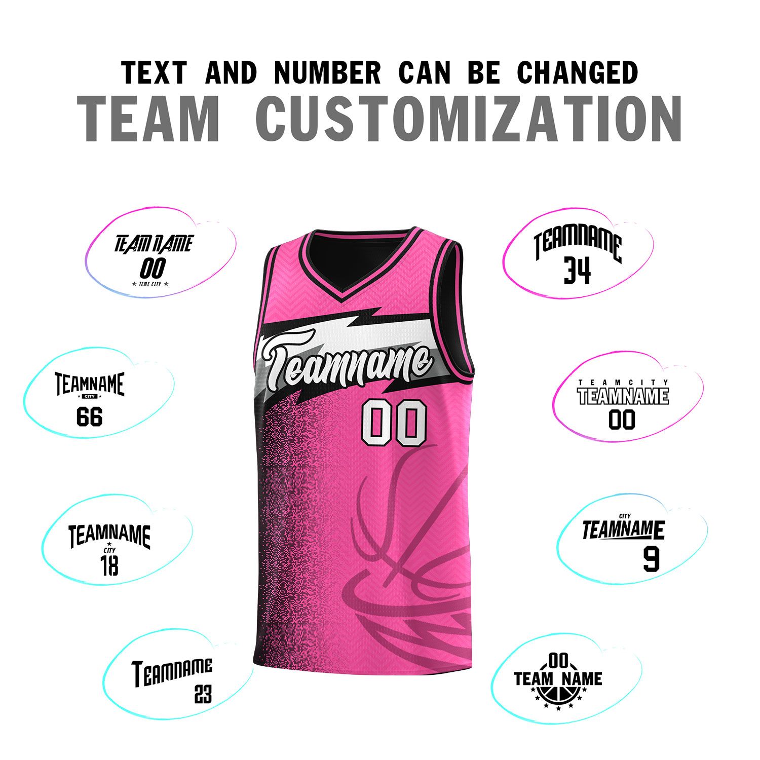 Custom Pink Dot Scatter Graffiti Pattern Sports Uniform Basketball Jersey