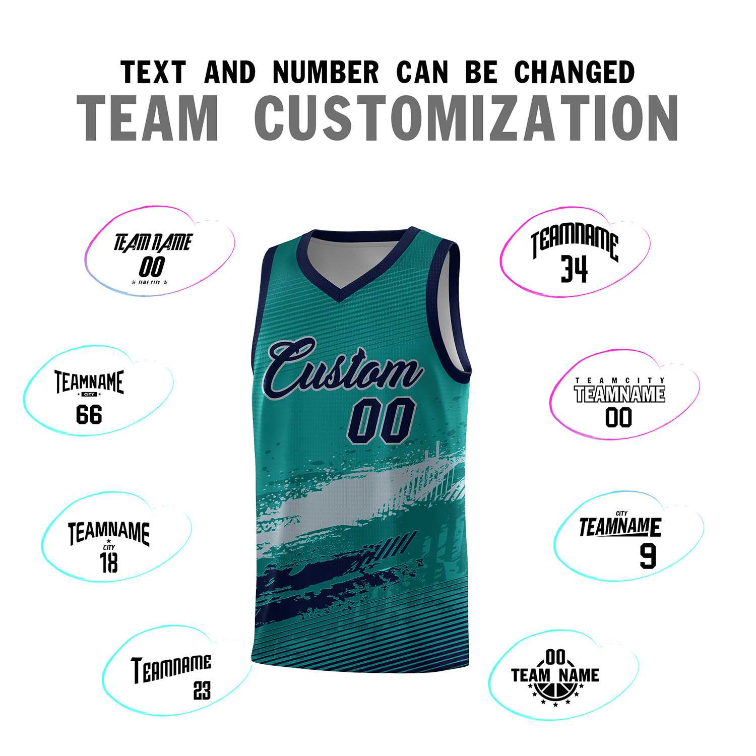 Custom Aqua Gray and Navy Graffiti Pattern Sports Uniform Basketball Jersey