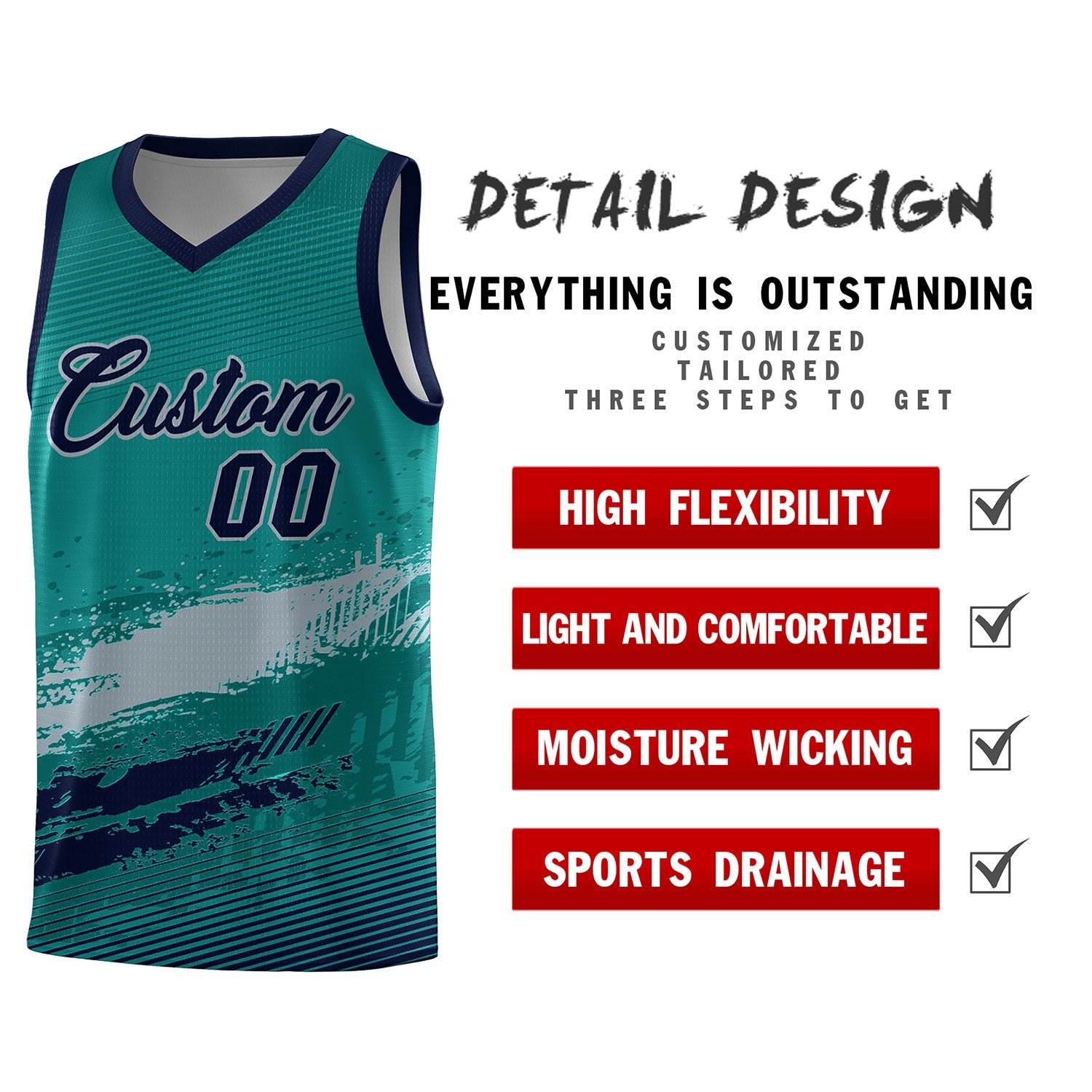 Custom Aqua Gray and Navy Graffiti Pattern Sports Uniform Basketball Jersey