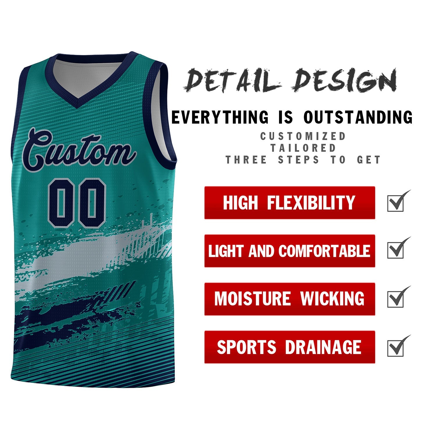 Custom Aqua Gray and Navy Graffiti Pattern Sports Uniform Basketball Jersey