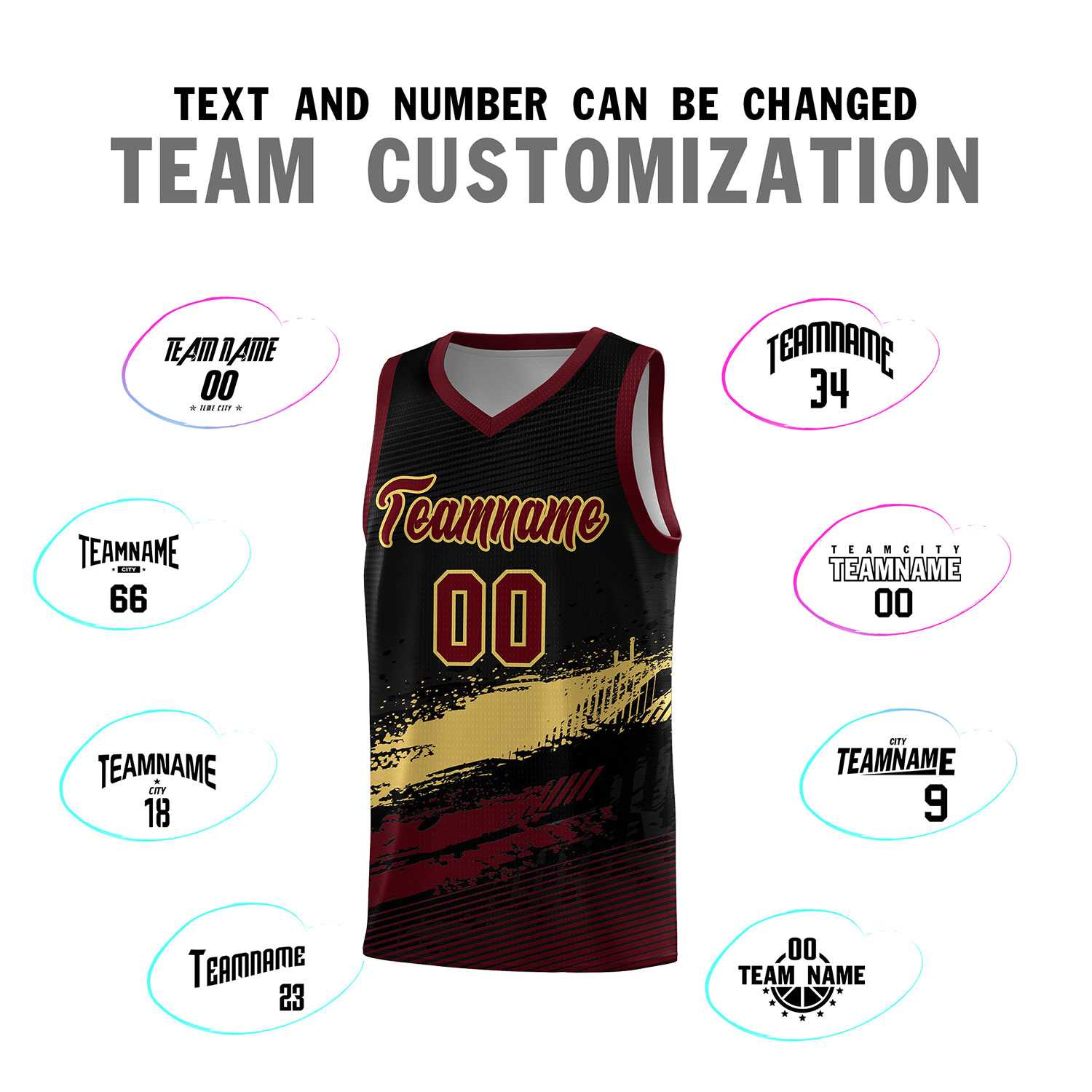 Custom Black Khaki and Red Graffiti Pattern Sports Uniform Basketball Jersey