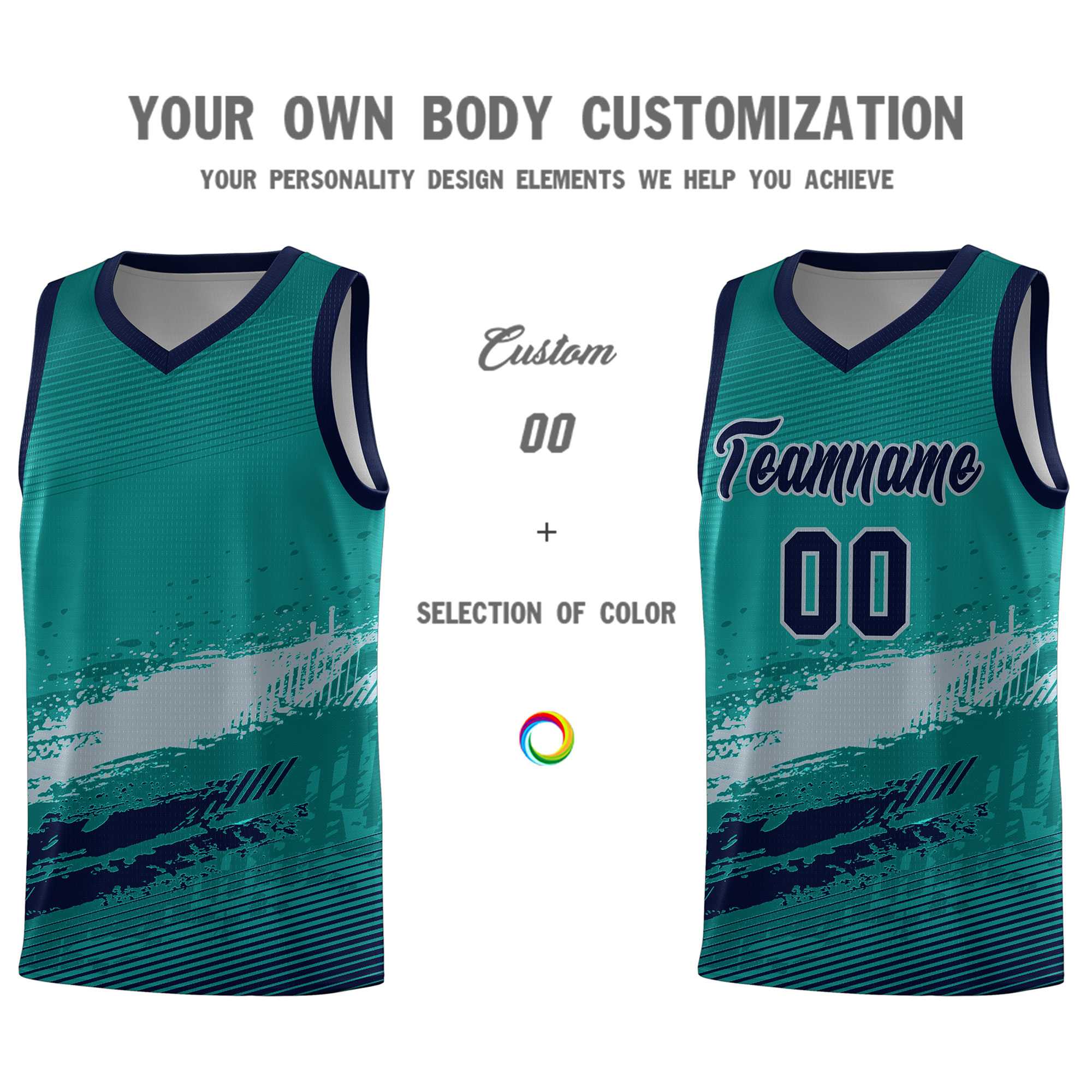 Custom Aqua Gray and Navy Graffiti Pattern Sports Uniform Basketball Jersey